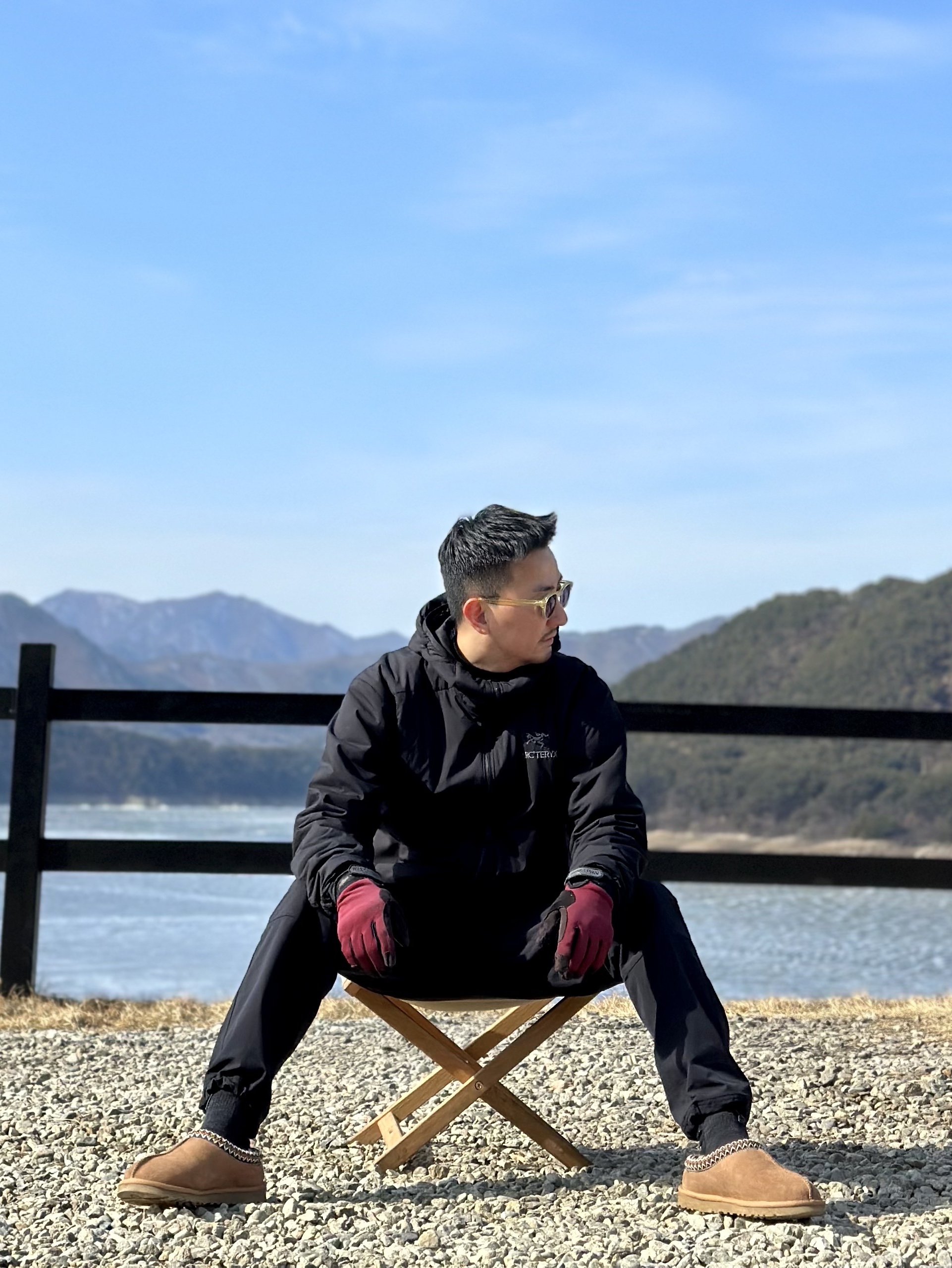 Arc'teryx Atom LT Hoody Black, Nike ACG Sun farer Trail Pants Black - Asia 착용 스타일