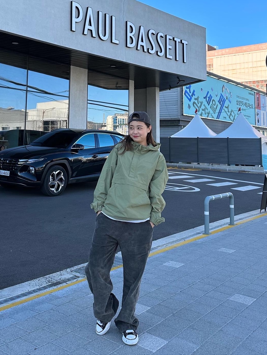Maison Mihara Yasuhiro Peterson OG Sole Canvas Low Sneakers Black, Thisisneverthat x Grateful Dead Lightning Cap Off Black 착용 스타일 - 1