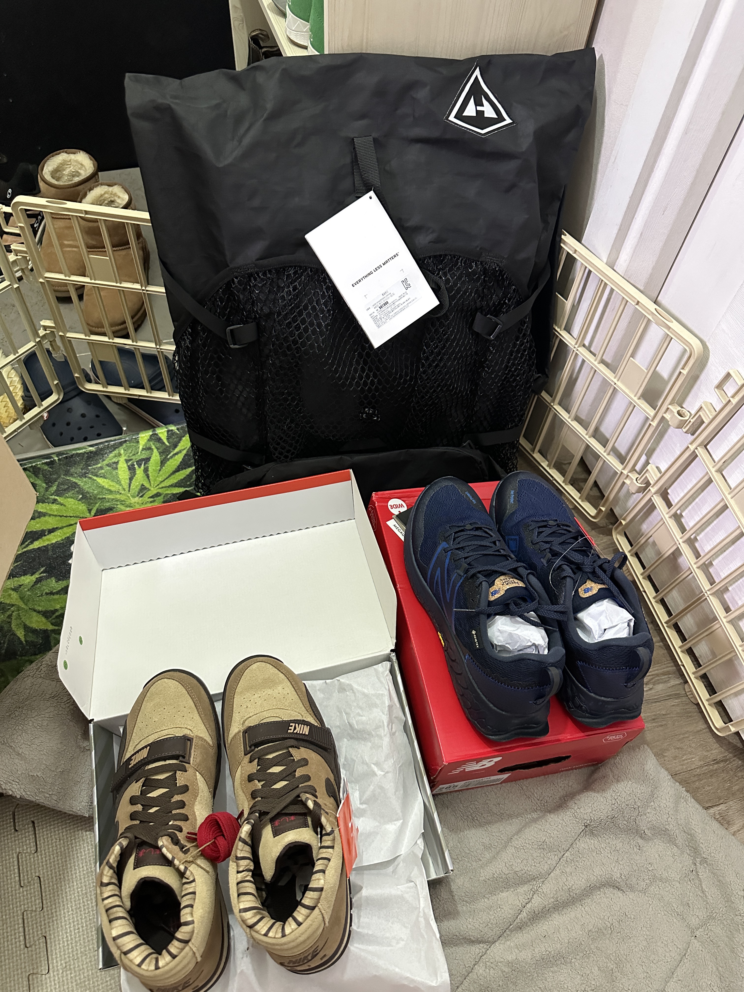 Nike Air Trainer 1 Shima Shima, New Balance Fresh Foam X Hierro v7 Eclipse Blue Groove - 2E Wide 착용 스타일