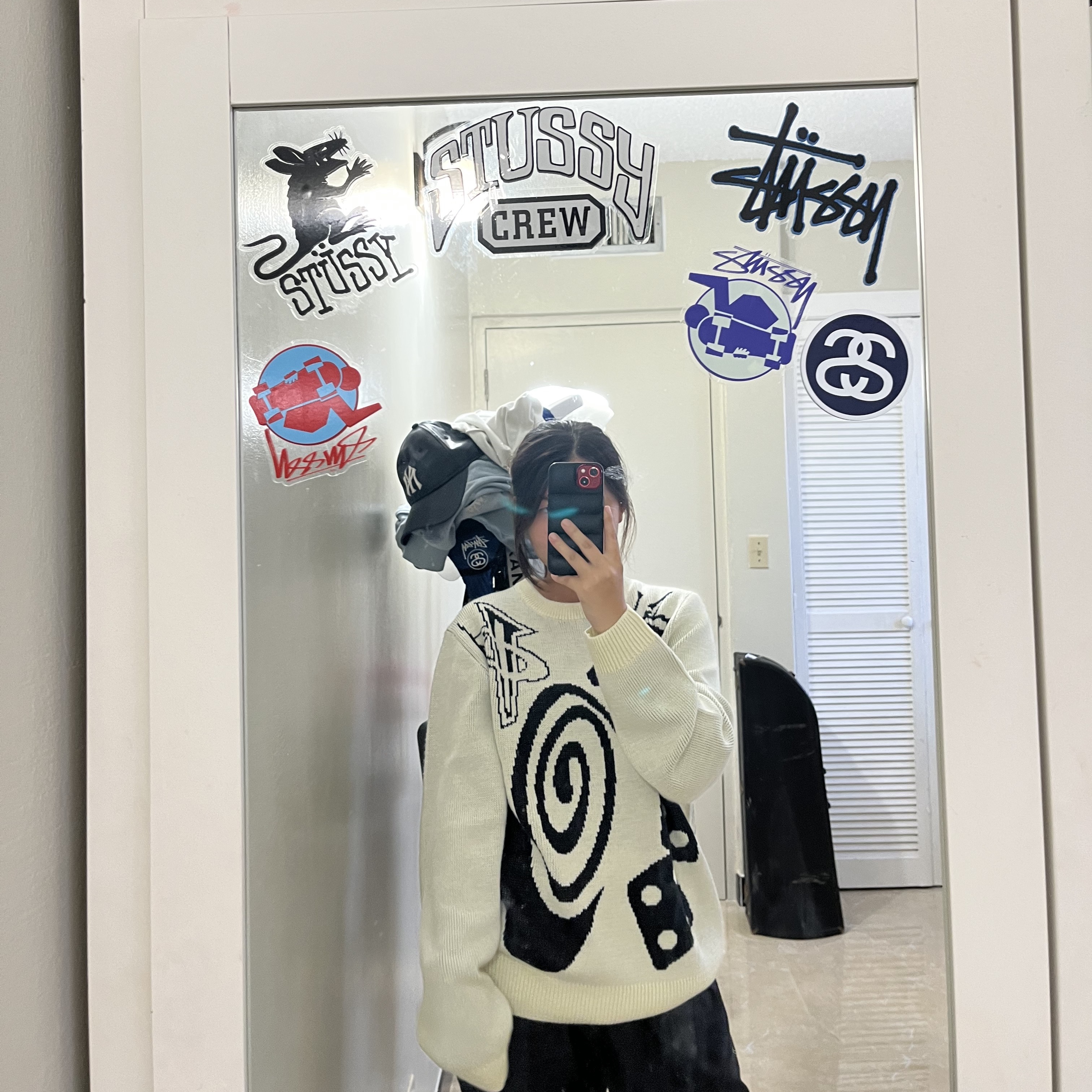 Nike x Stussy NRG LS Knit Sweater Fossil (DR2893-238) 착용 스타일 - 1