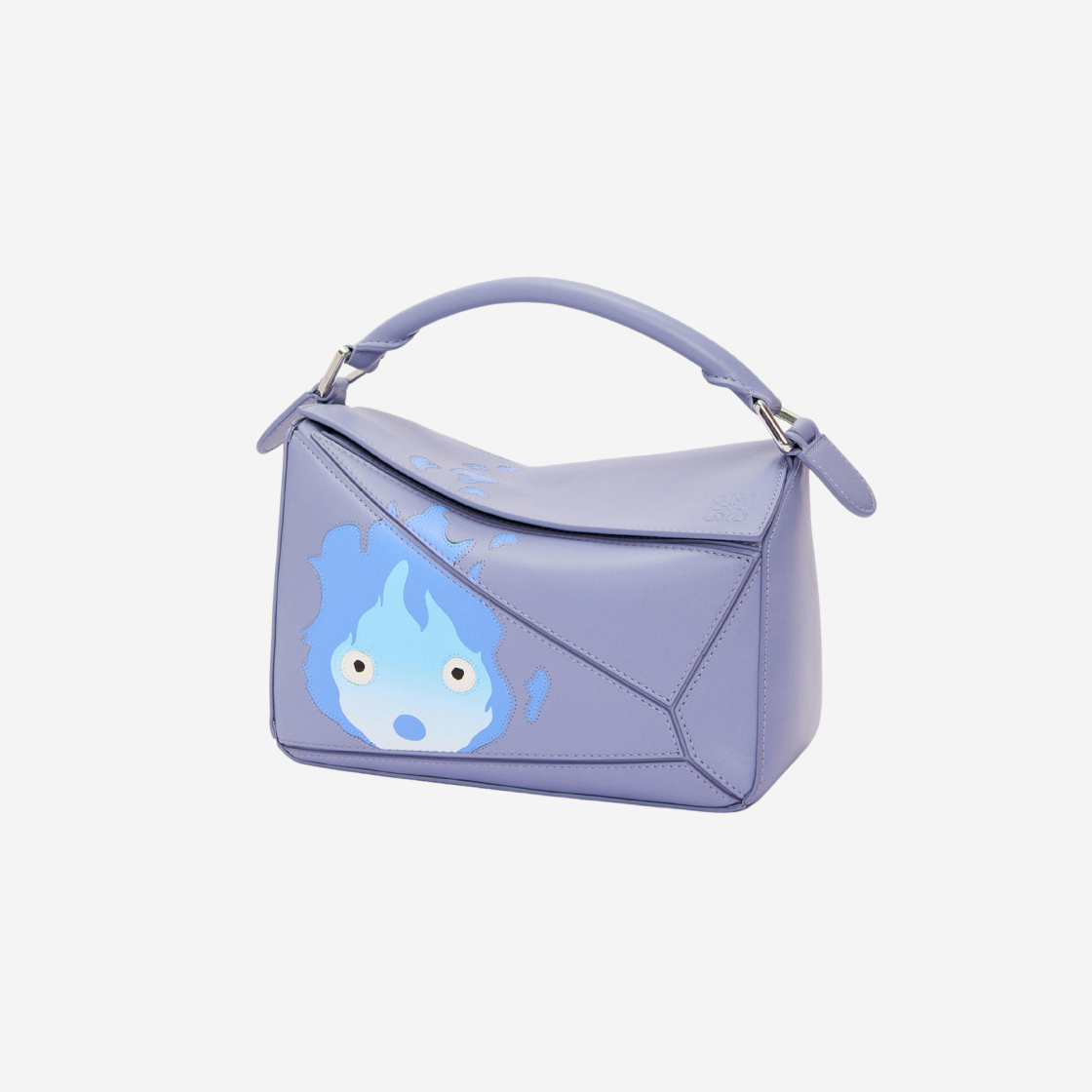 로에베 x 하울의 움직이는 성 캘시퍼 스몰 퍼즐 백 사틴 카프스킨 블루베리 Loewe KREAM