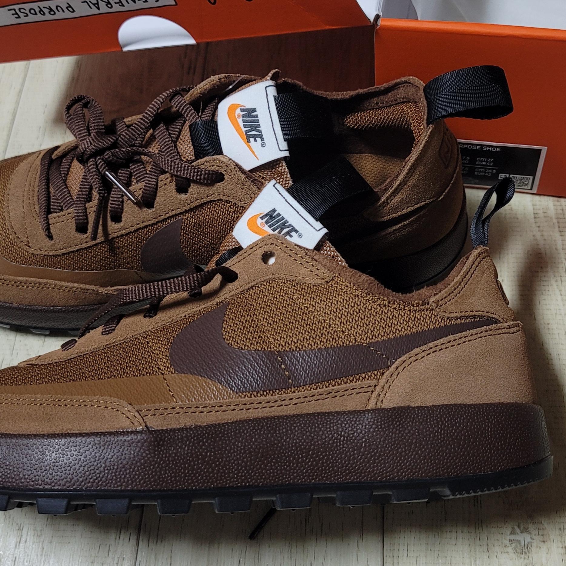 Nike x Tom Sachs General Purpose Shoe Brown 착용 스타일 - 1