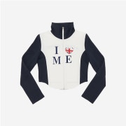 2000Archives I Love Me Jersey Zip-Up White Navy