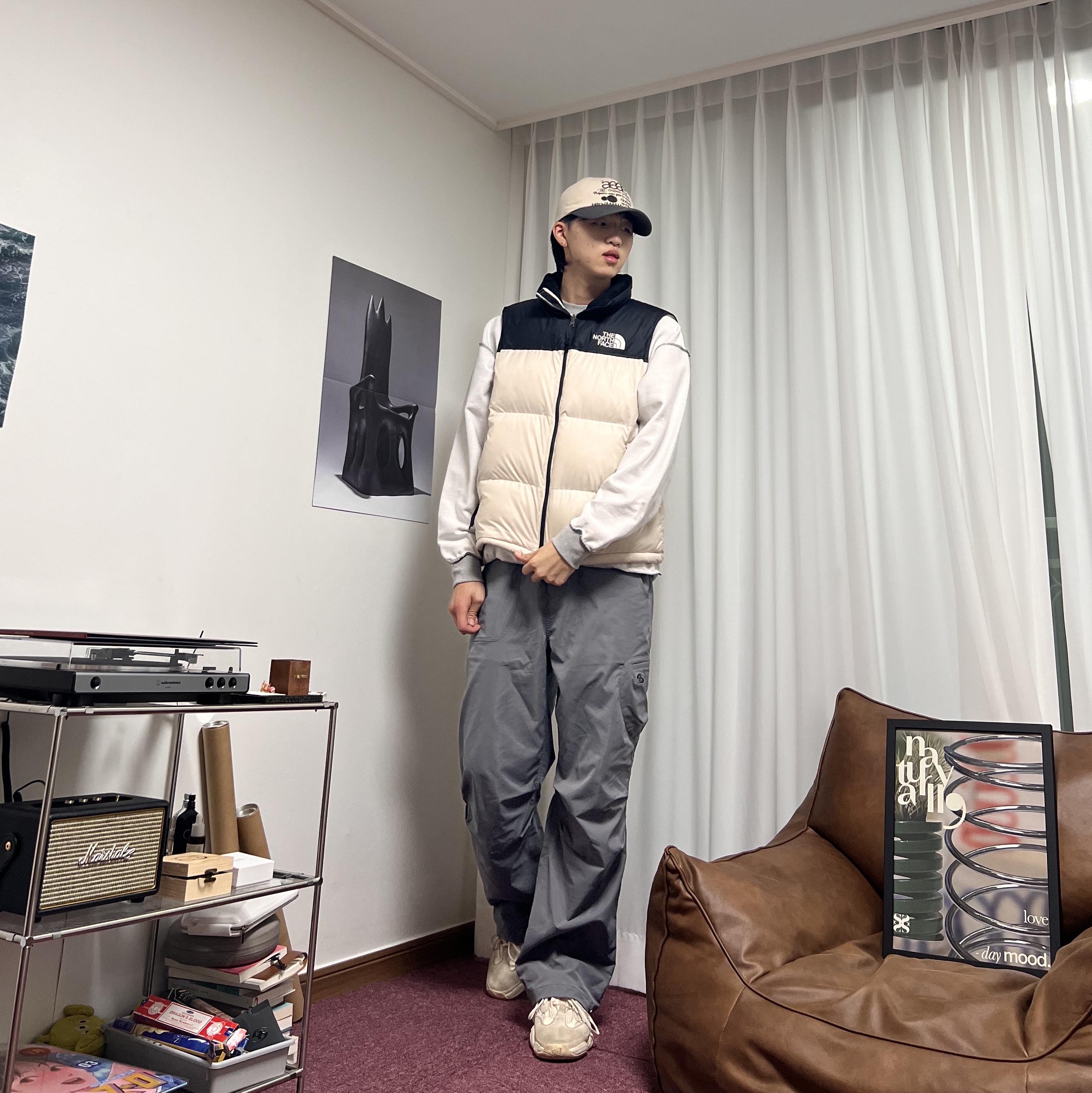 Sansan Gear Pocket Pants Grey - 22FW, Adidas Yeezy 500 Blush 2018 착용 스타일 - 3