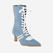 2000Archives No.2 Denim Heeled Boots Blue Denim