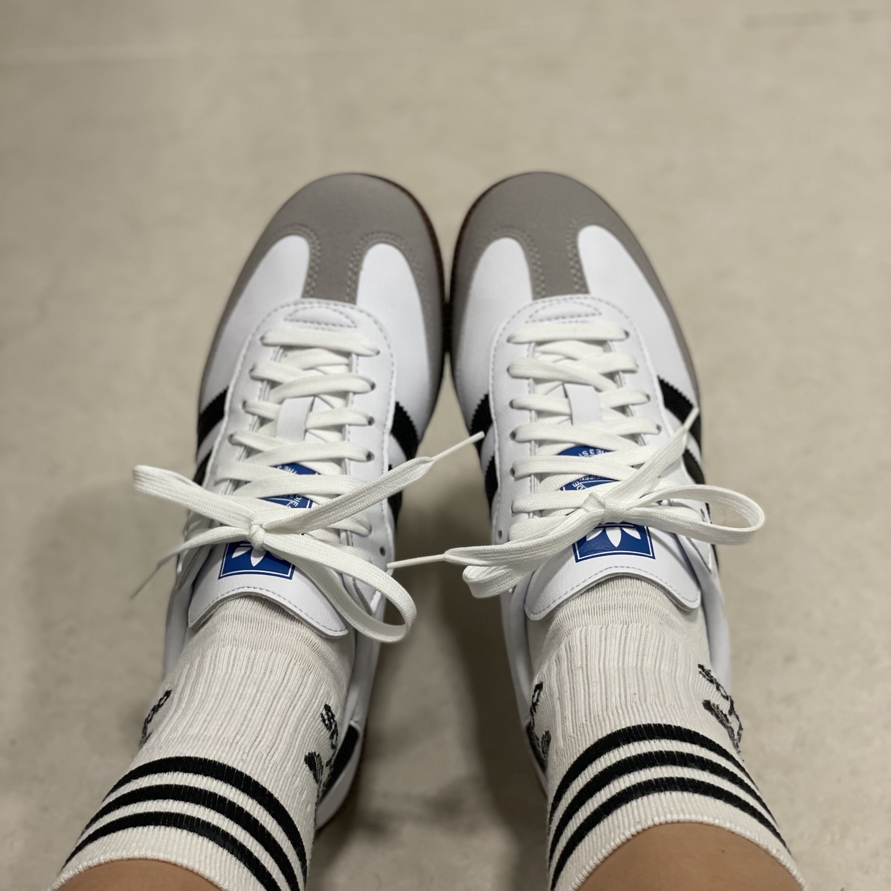 Adidas Samba Vegan White Black 착용 스타일