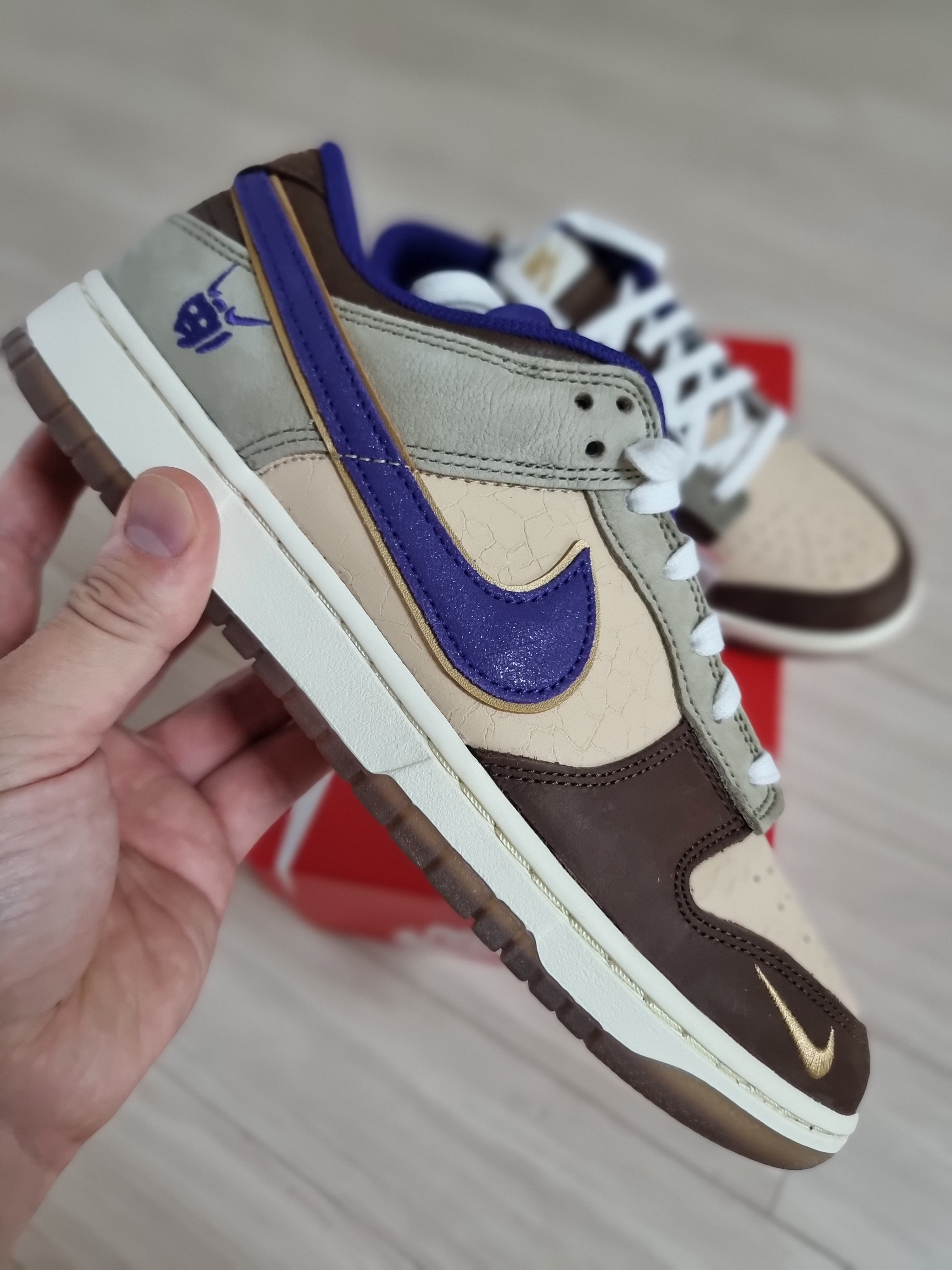 Nike Dunk Low White Onyx Court Purple 착용 스타일 - 1