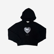 2000Archives Crop Matt Love Hoodie Black