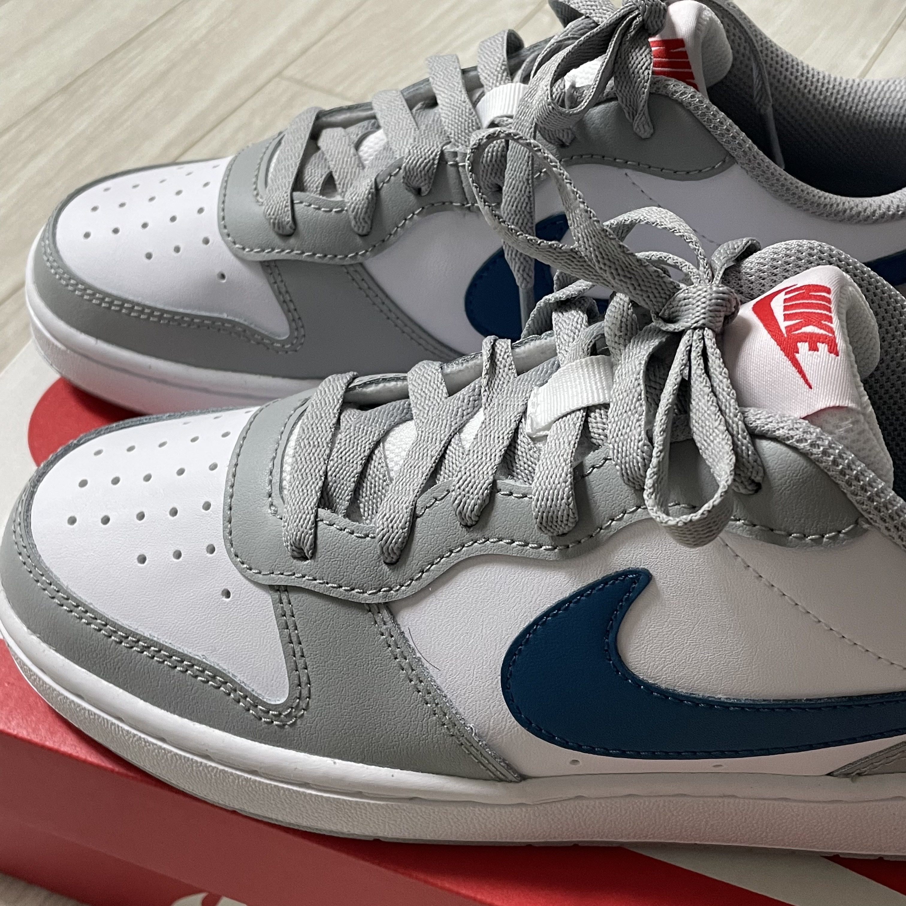 (GS) Nike Court Borough Low 2 Light Smoke Grey 착용 스타일