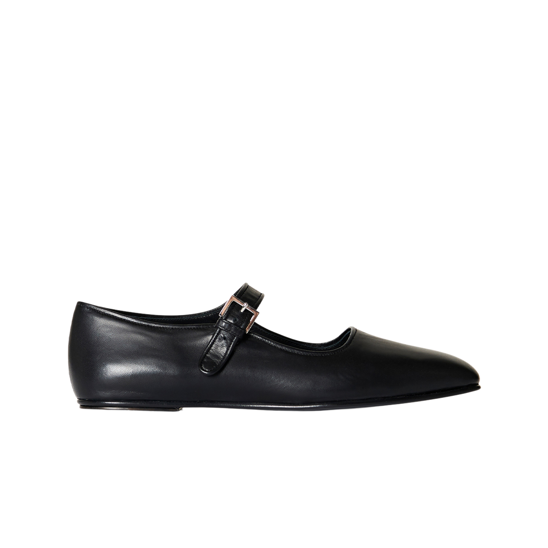 (W) 더 로우 아바 슈즈 레더 블랙((W) The Row Ava Shoes in Leather Black)