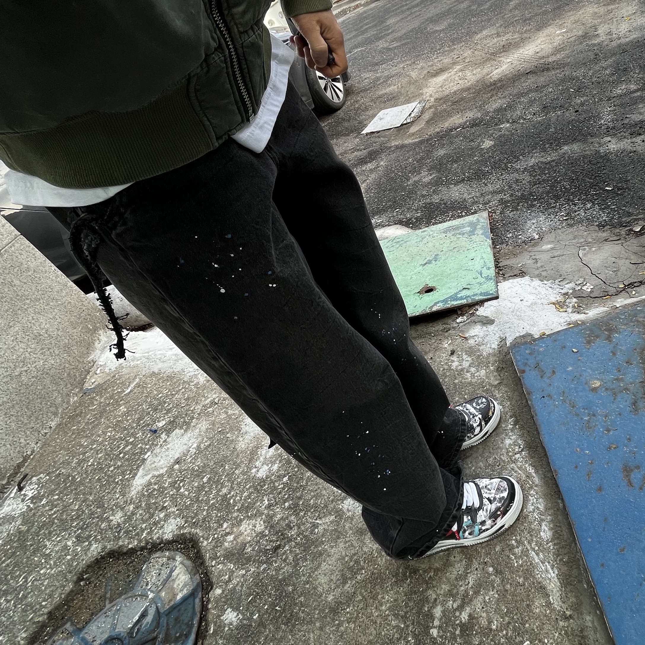 Nike x Peaceminusone Air Force 1 Low Para-Noise - Korea Exclusive, Stussy Dyed Nylon Bomber Olive 착용 스타일 - 2