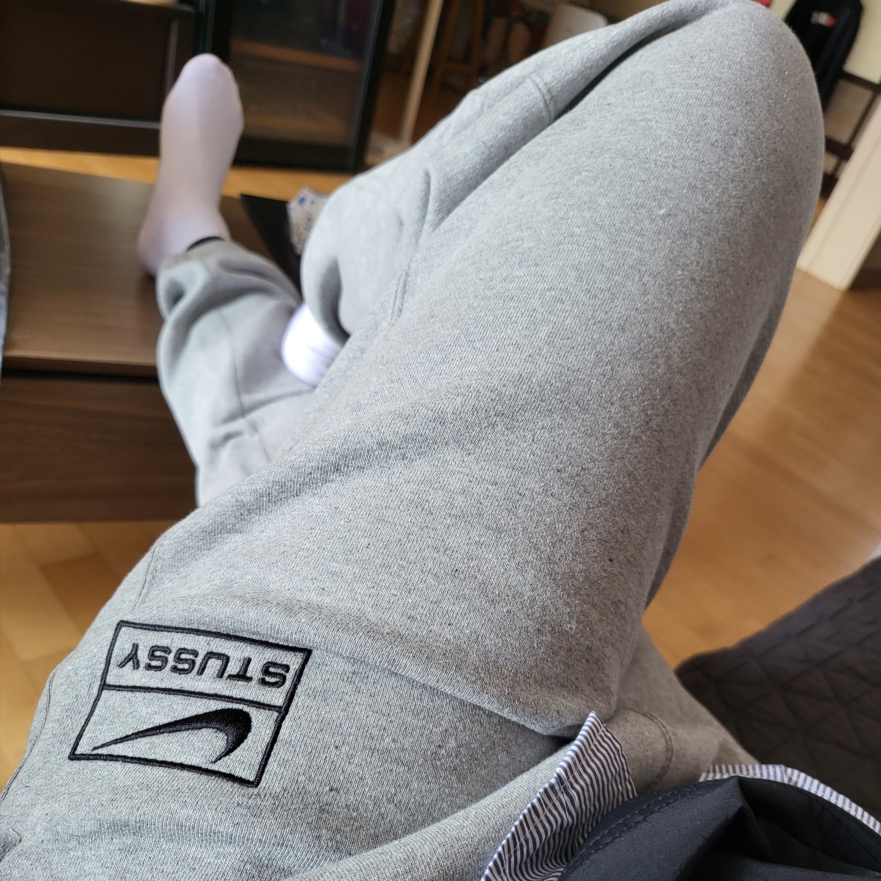 Nike x Stussy NRG RA Fleece Pants Dark Grey Heather (DJ9490-063) 착용 스타일