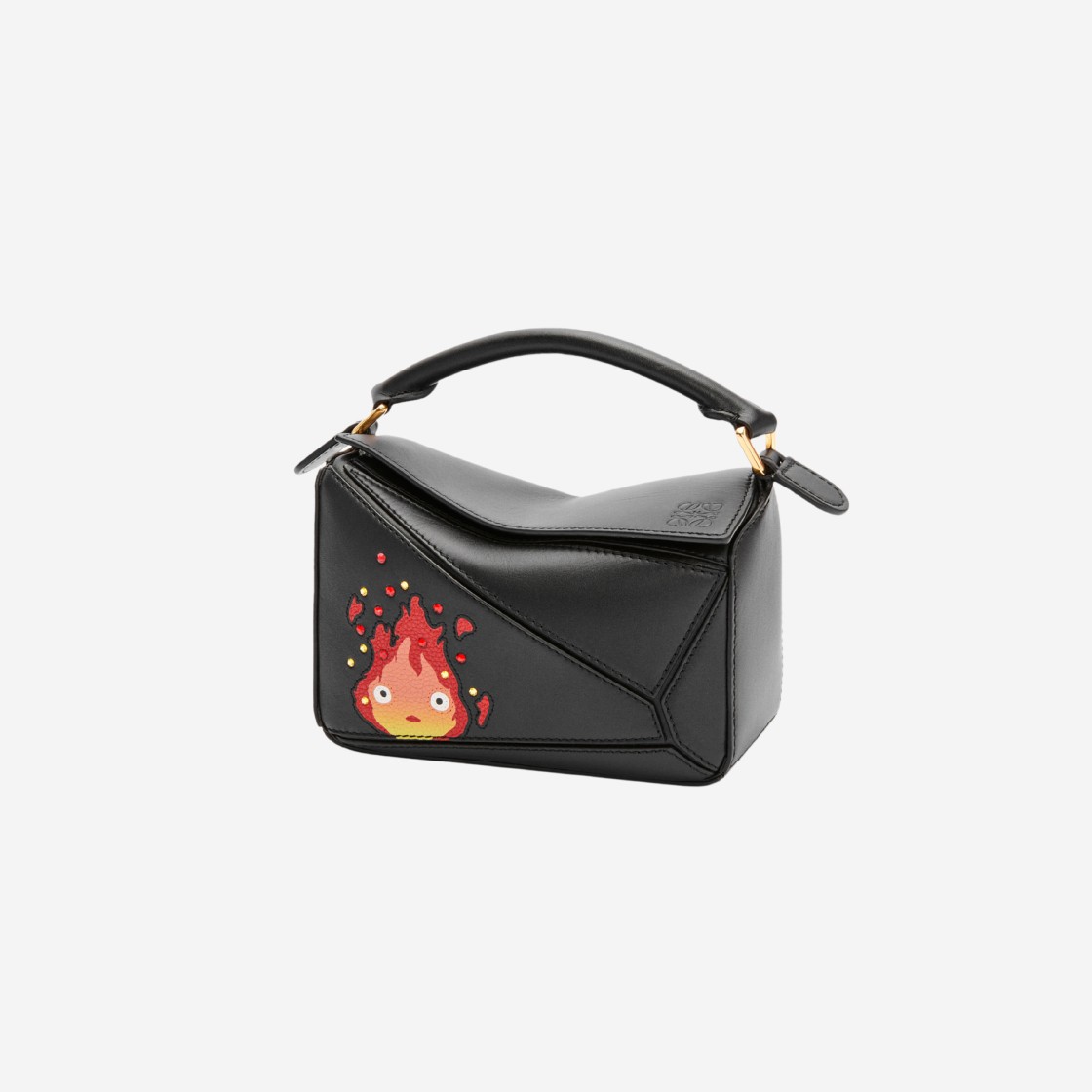 Loewe x Howl's Moving Castle Calcifer Mini Puzzle Bag in Satin Calfskin and Crystal Black 상세 이미지 1