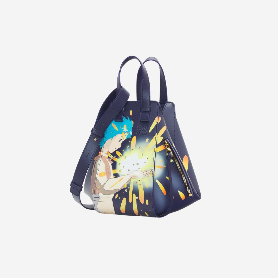 Loewe x Howl's Moving Castle Magical Sky Small Hammock Bag in Satin Calfskin Marine 상세 이미지 1