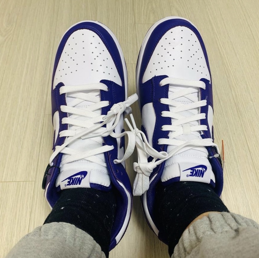 Nike Dunk Low Retro Championship Court Purple 착용 스타일
