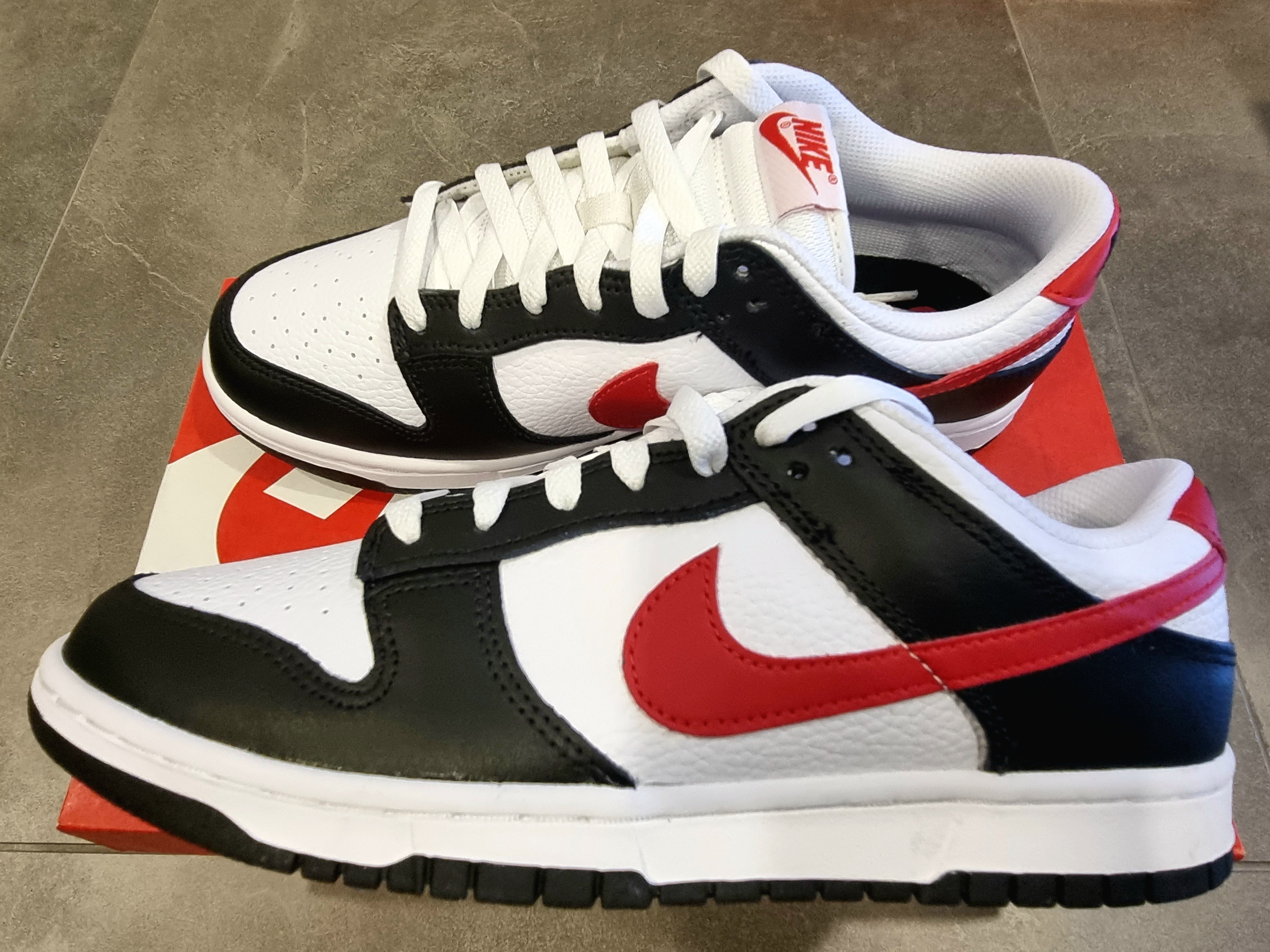 Nike Dunk Low Retro Black University Red 착용 스타일 - 3