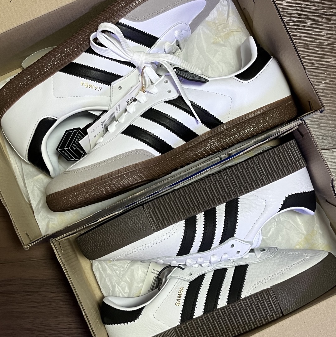 Adidas Samba Vegan White Black, (W) Adidas Sambarose White Black Gum 착용 스타일