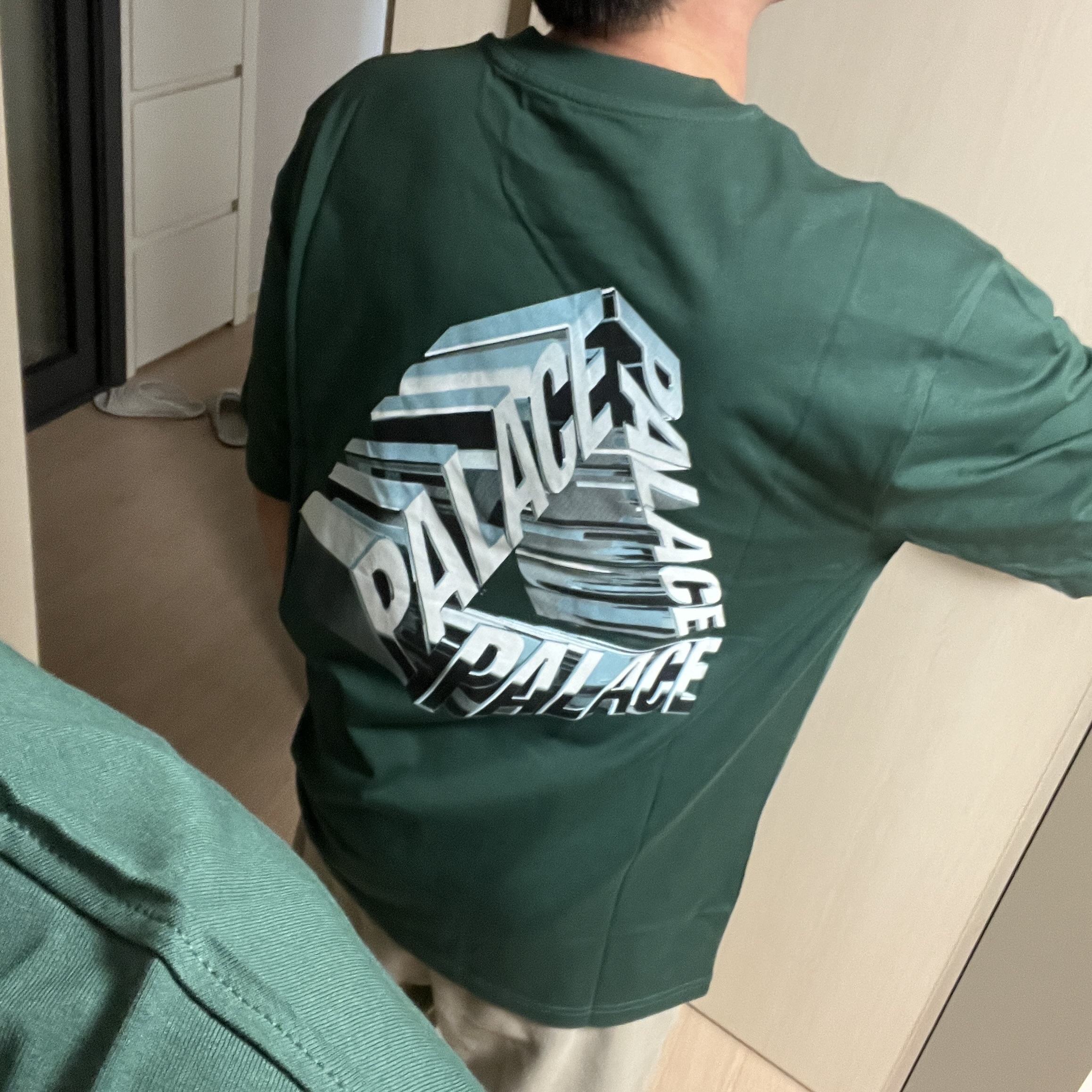 Palace Tri-Chrome T-Shirt Huntsman - 23SS, Nike NRG Solo Swoosh Woven Track Jacket Phantom White - Asia 착용 스타일 - 3