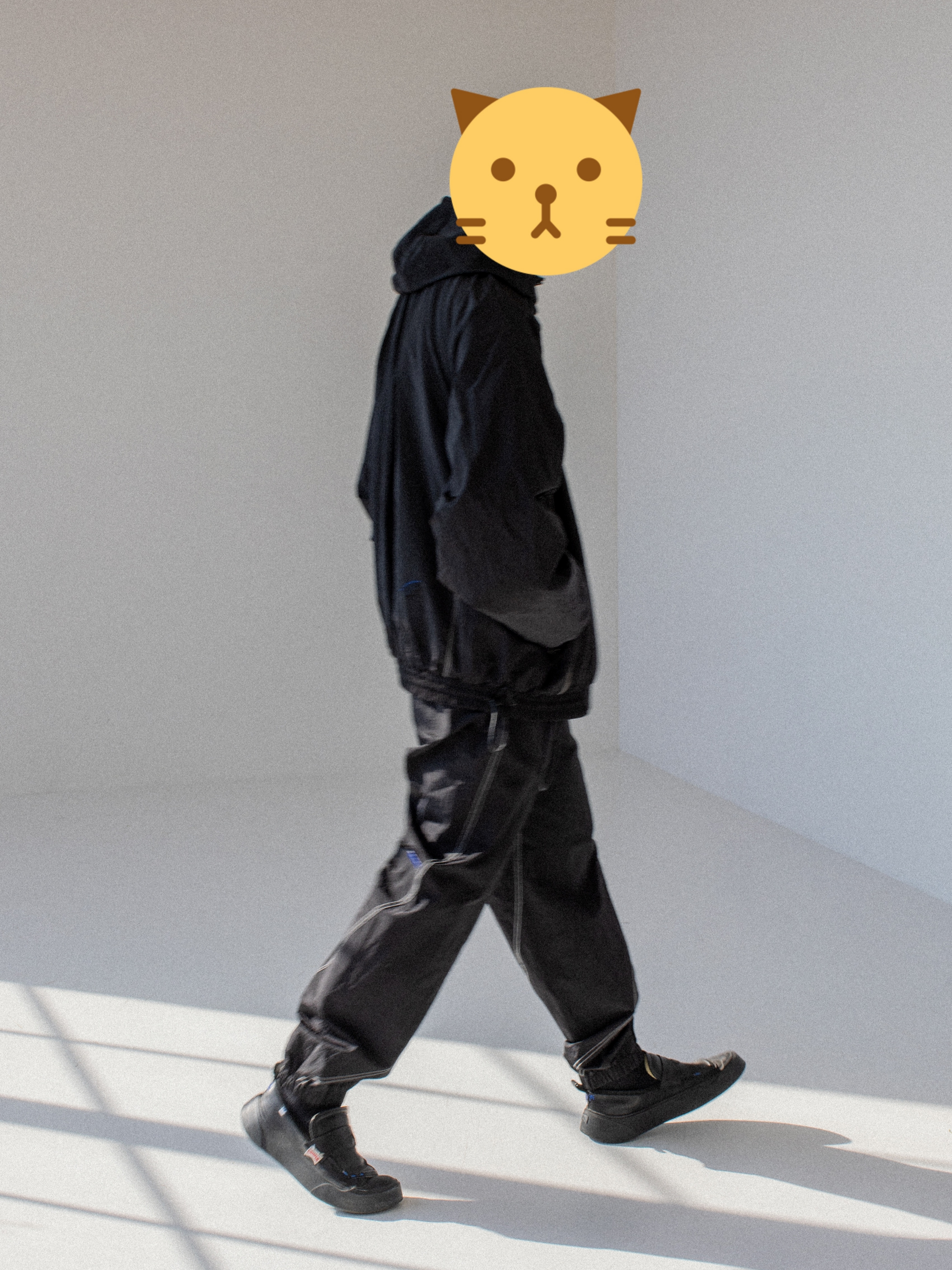 Camper x Ader Error Proto-743-S Black Leather Shoes, Ader Error Sculpture Logo Track Zip-Up Noir 착용 스타일 - 2