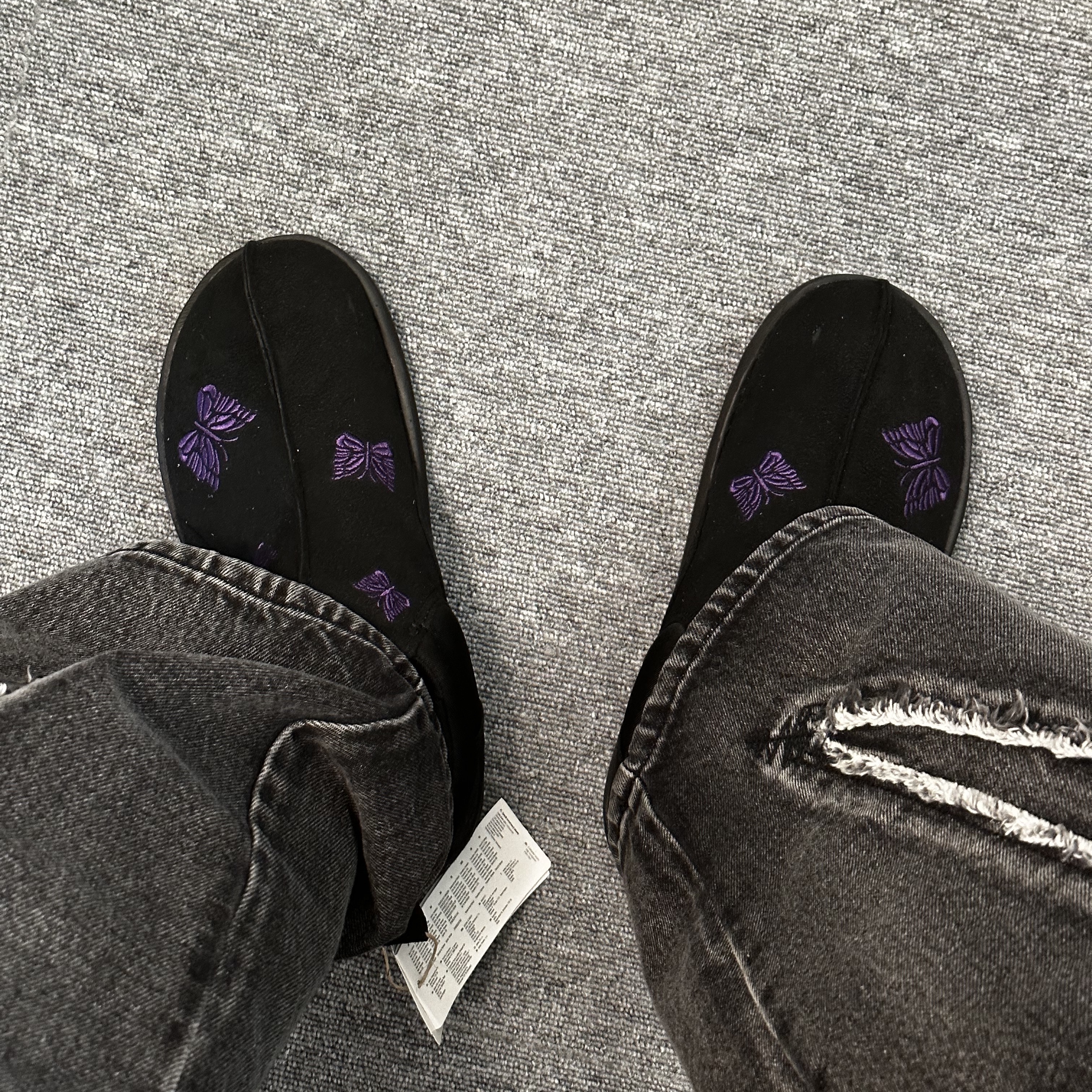 Reebok x Needles Beatnik Moc Core Black Extreme Purple 착용 스타일