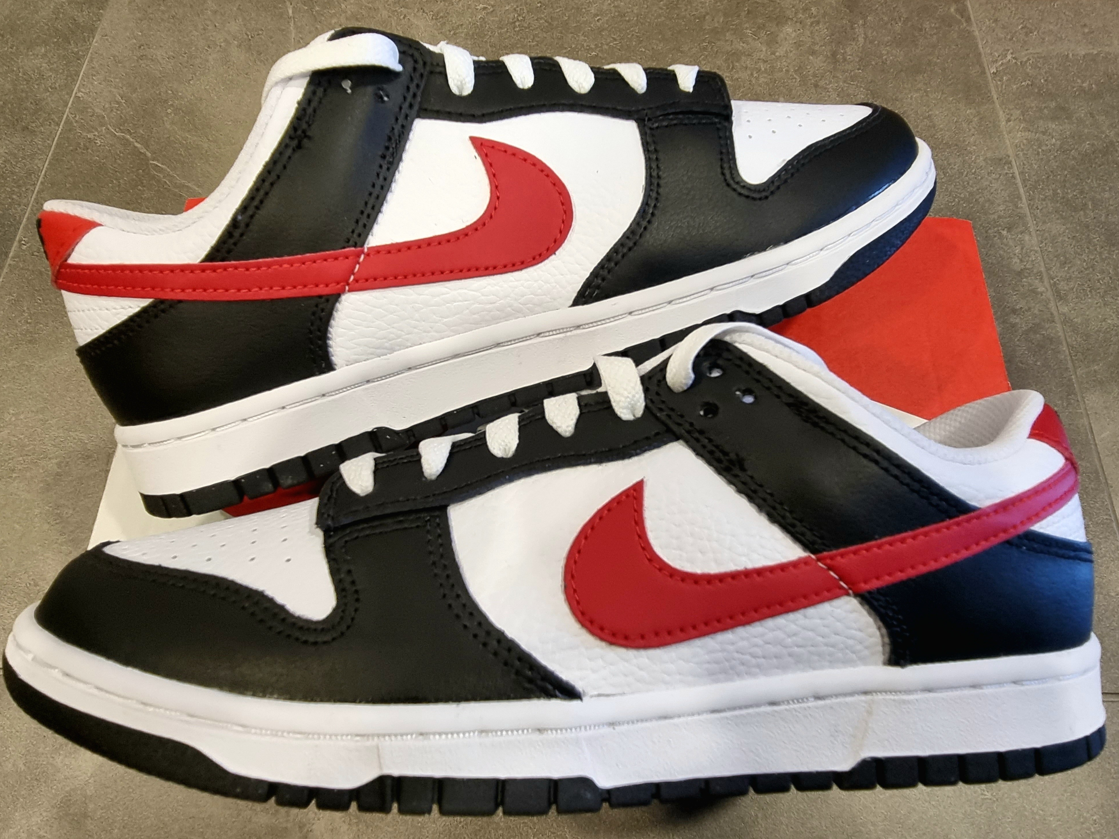 Nike Dunk Low Retro Black University Red 착용 스타일 - 2