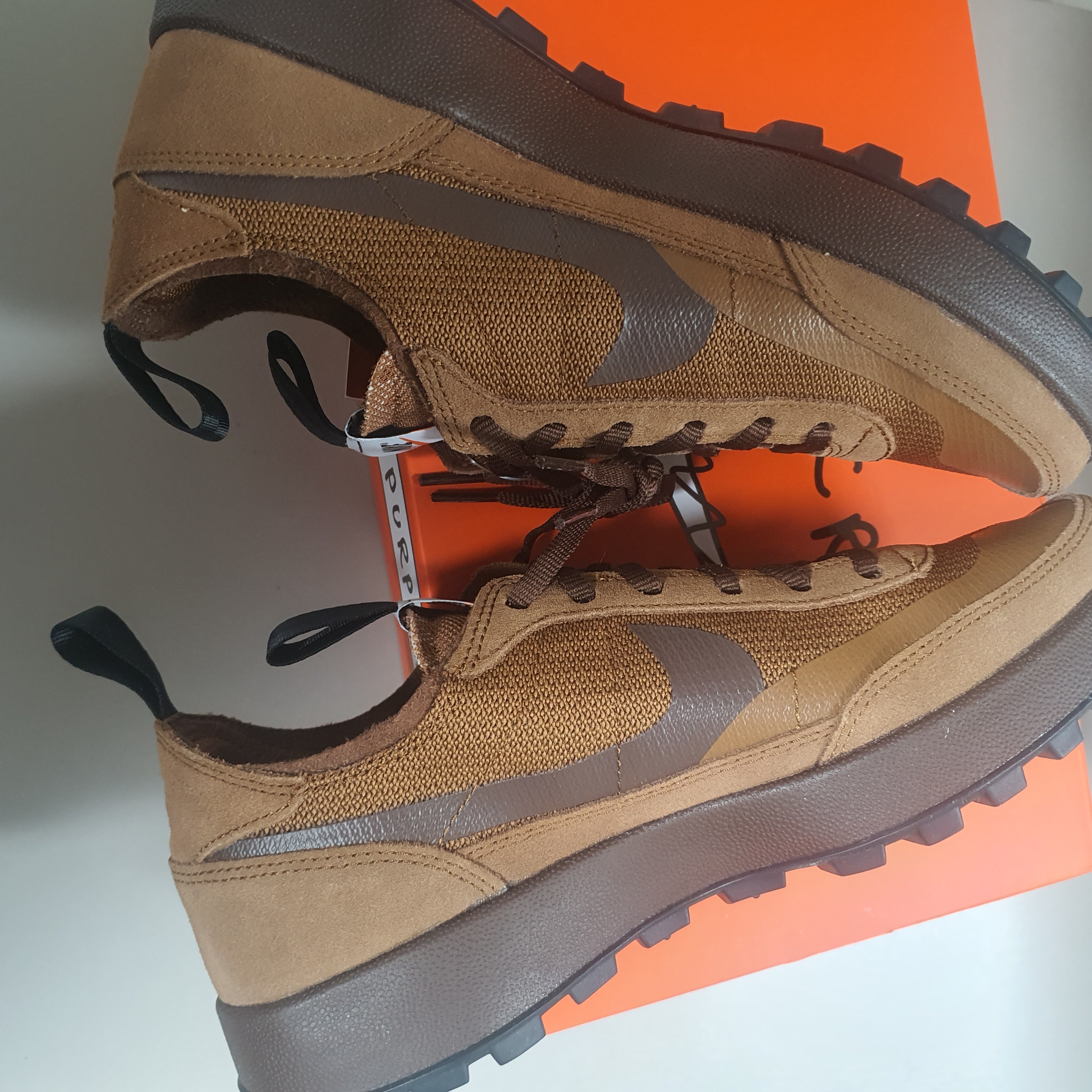 Nike x Tom Sachs General Purpose Shoe Brown, Nike x Stussy Air Penny II Black 착용 스타일 - 4