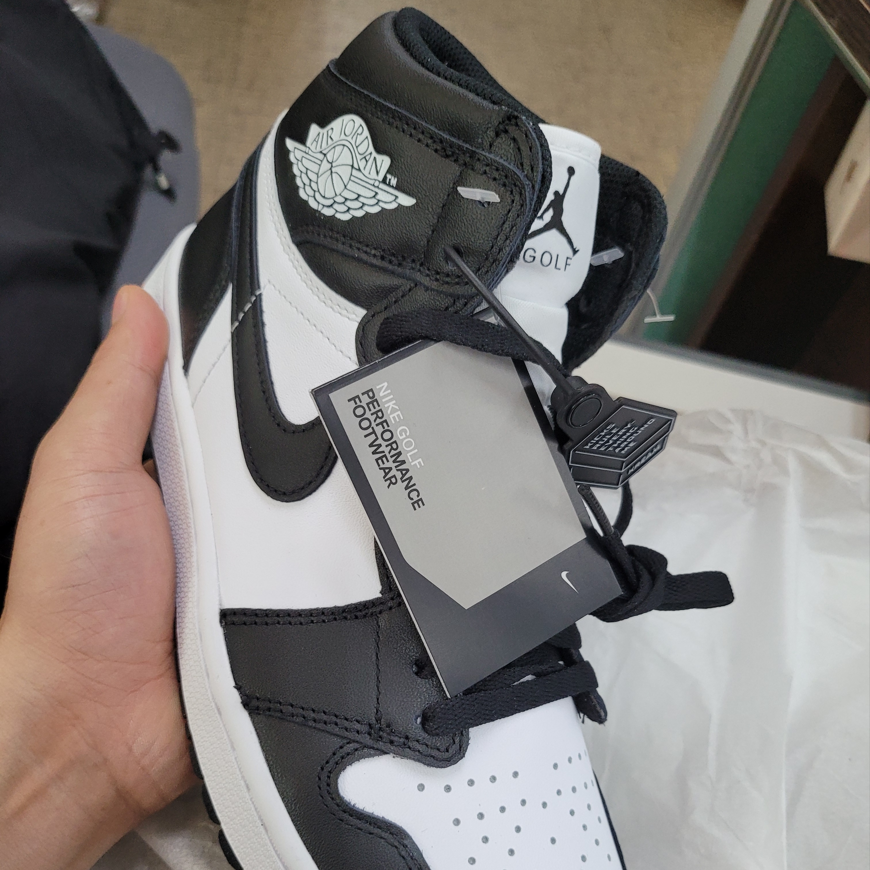 Jordan 1 High Golf White Black 착용 스타일 - 1
