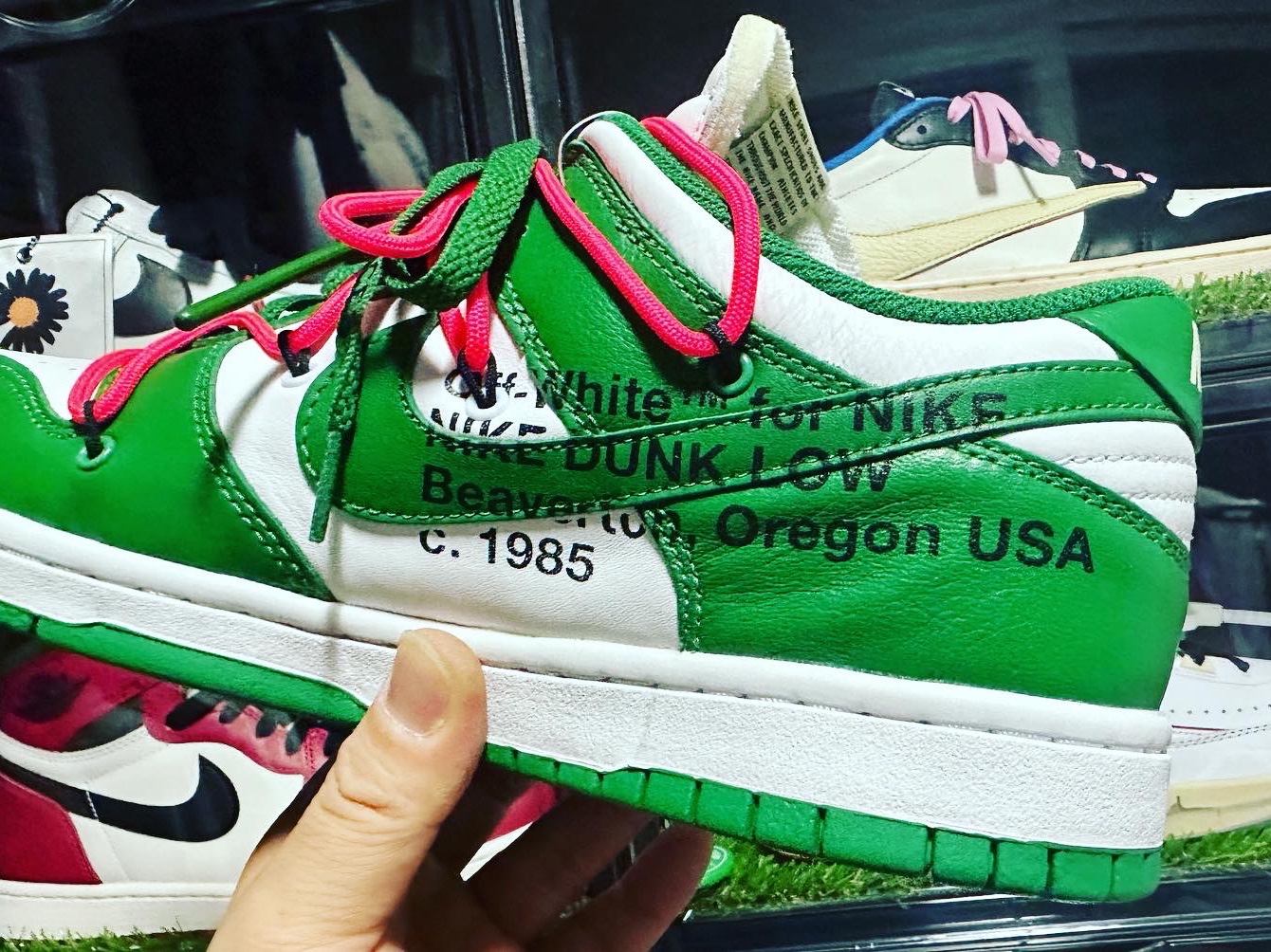 Nike x Off-White Dunk Low Pine Green, Nike x Off-White Dunk Low The 50 - Lot 46 착용 스타일 - 2