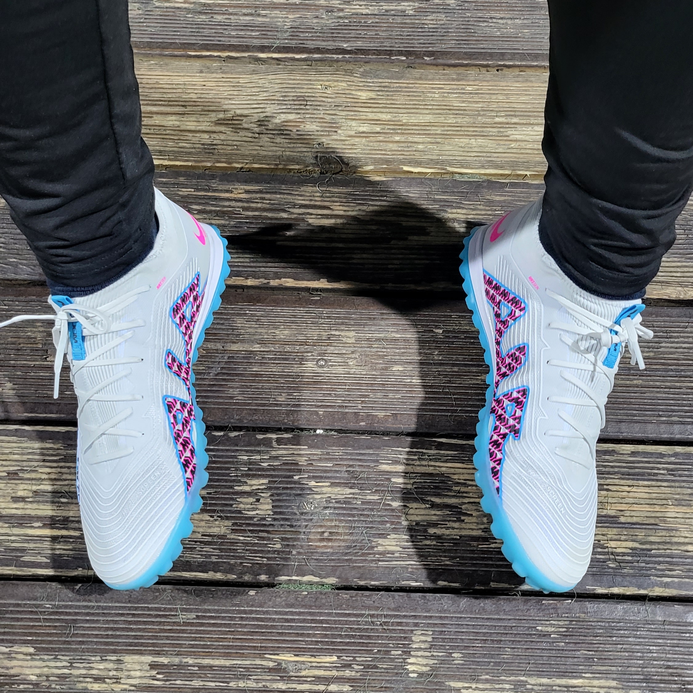 Nike Zoom Mercurial Vapor 15 Pro TF White Baltic Blue 착용 스타일 - 3