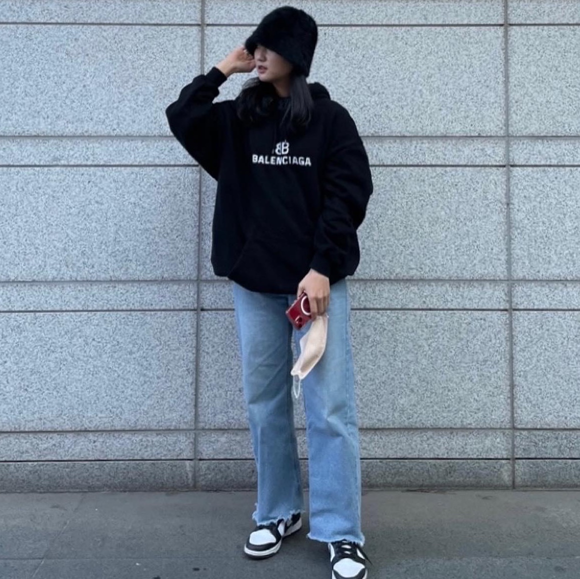 (W) Nike Dunk Low Black 착용 스타일