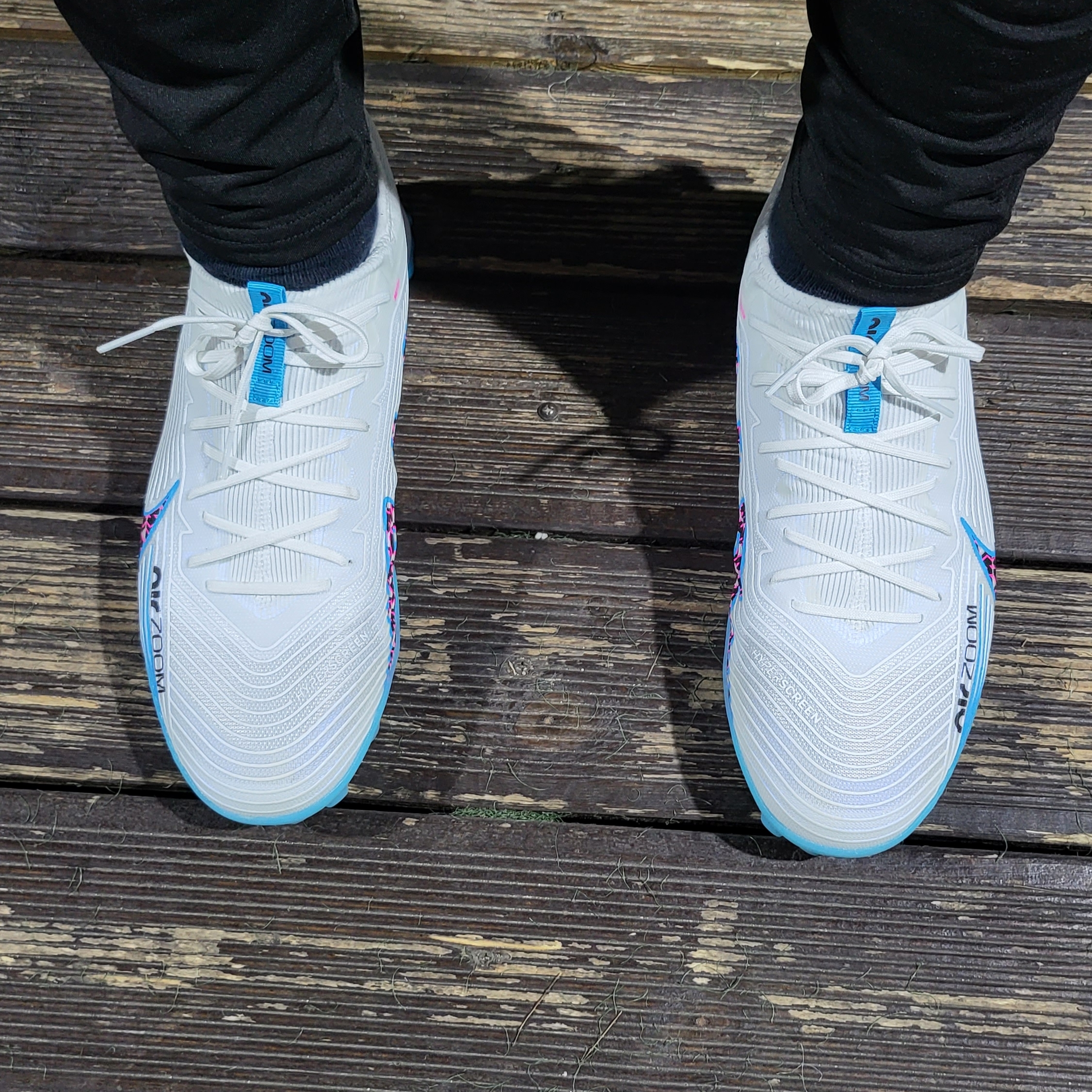 Nike Zoom Mercurial Vapor 15 Pro TF White Baltic Blue 착용 스타일 - 2
