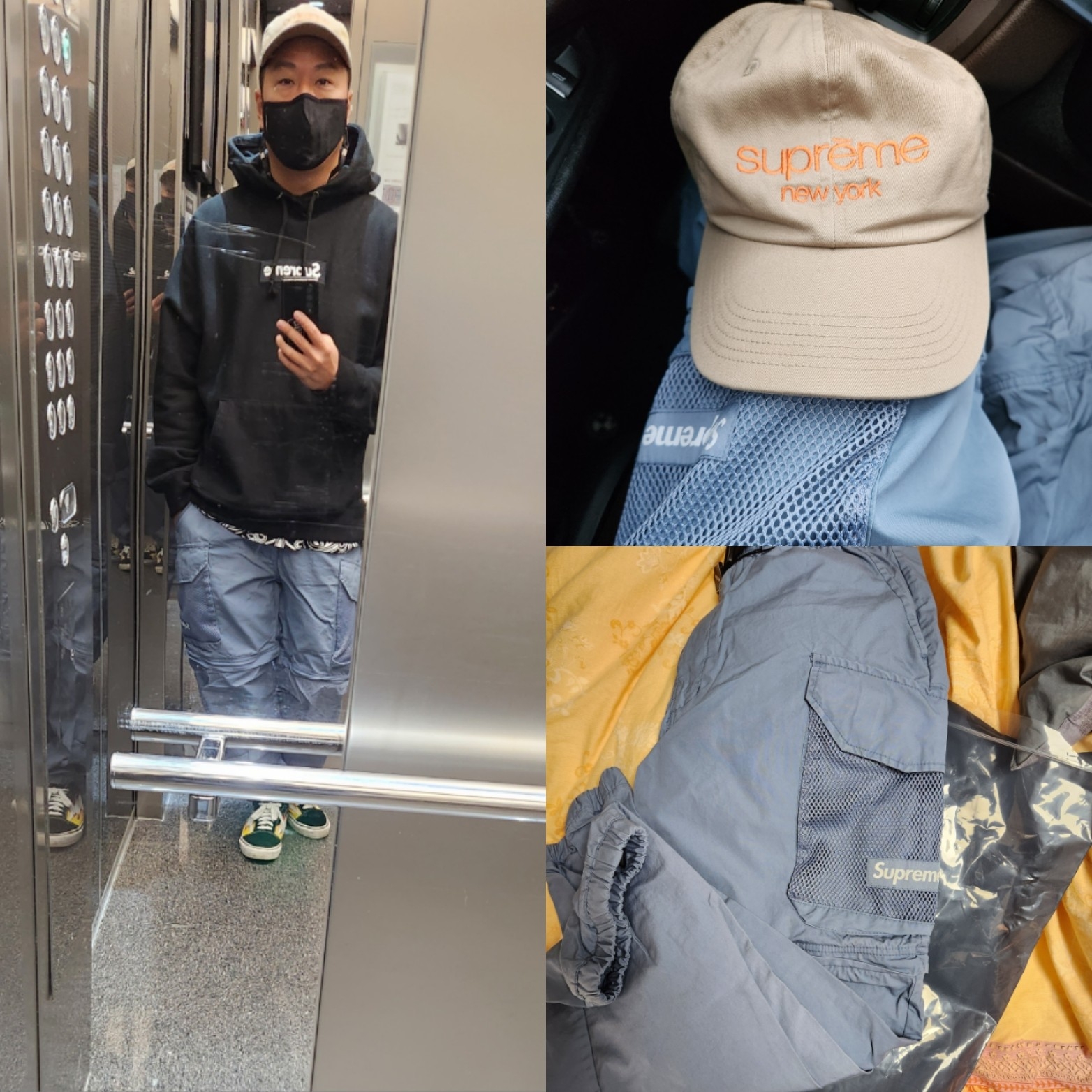 Supreme Mesh Pocket Belted Cargo Pants Slate - 21SS 착용 스타일