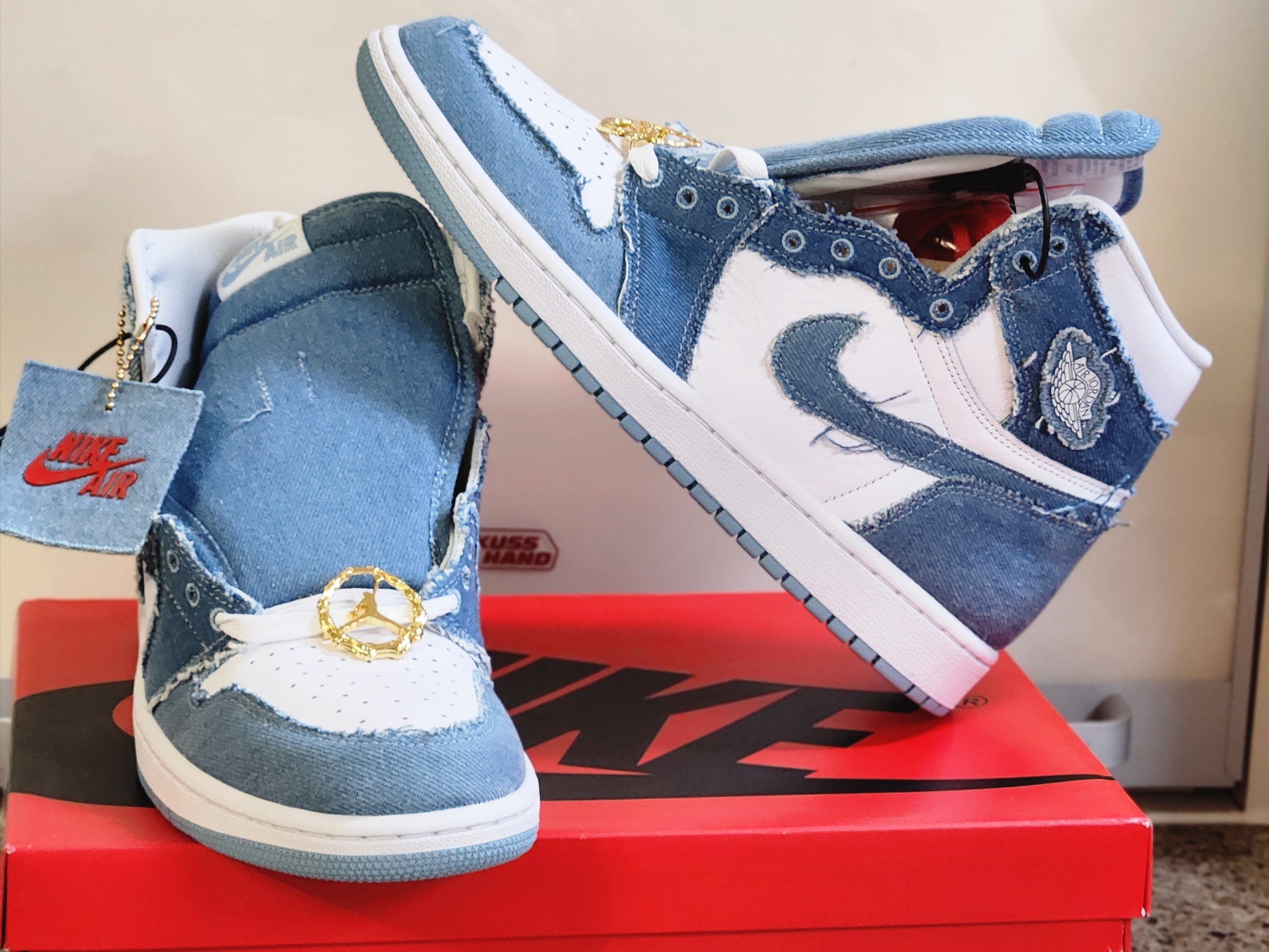 (W) Jordan 1 Retro High OG Denim 착용 스타일 - 2