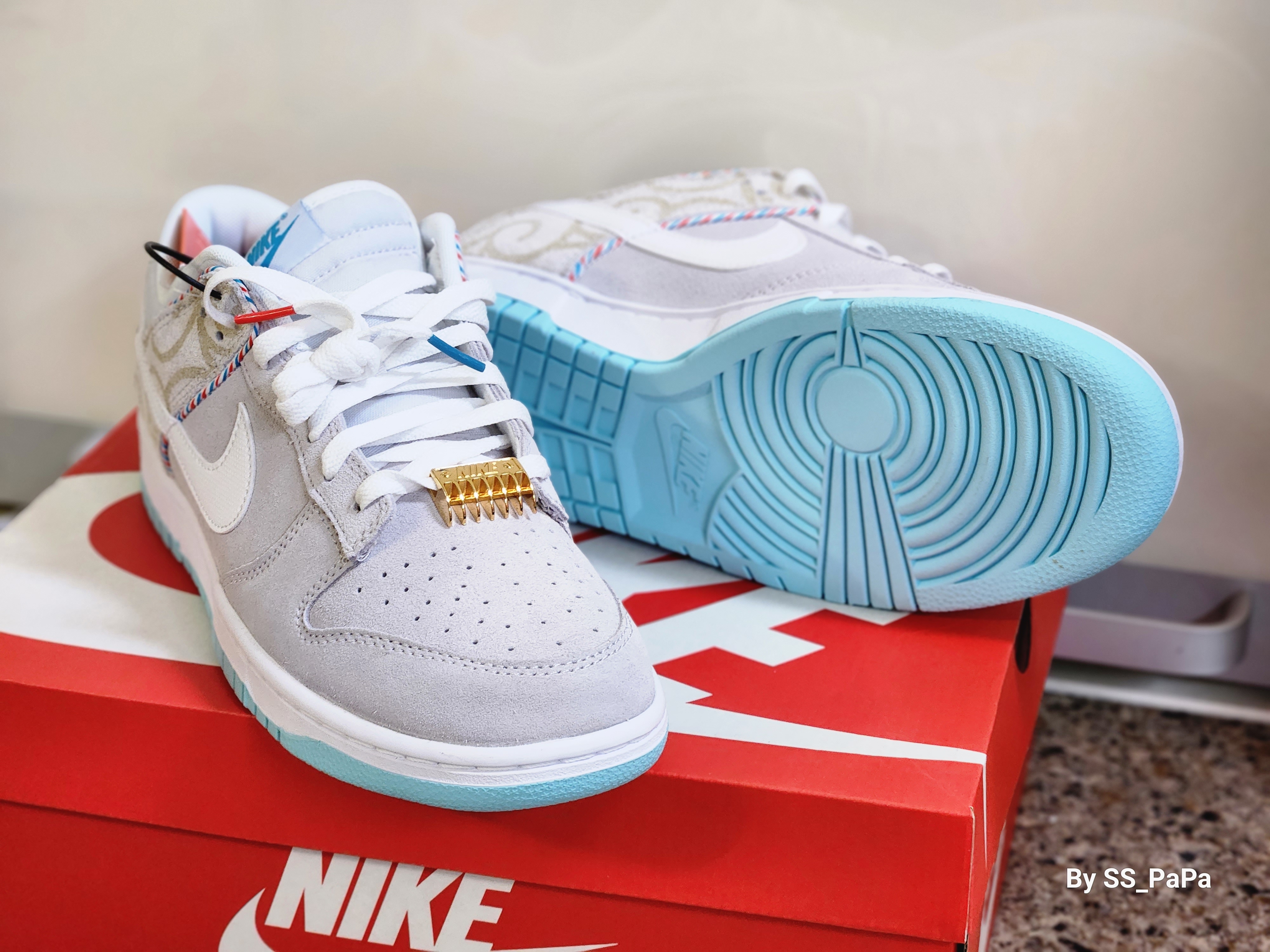 Nike Dunk Low Retro SE Barber Shop Grey 착용 스타일 - 3