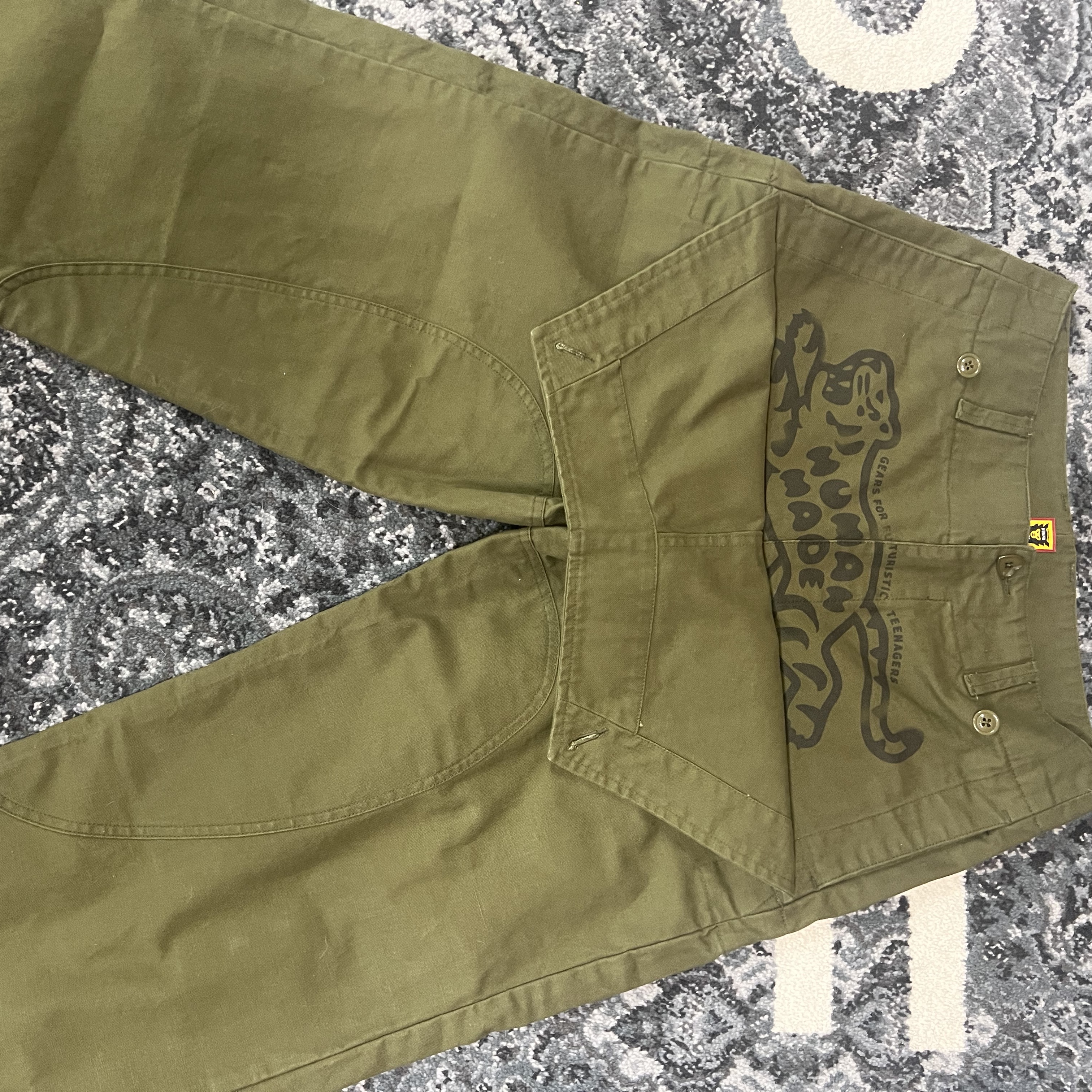 Human Made Military Motorcycle Pants Olive Drab 착용 스타일 - 2