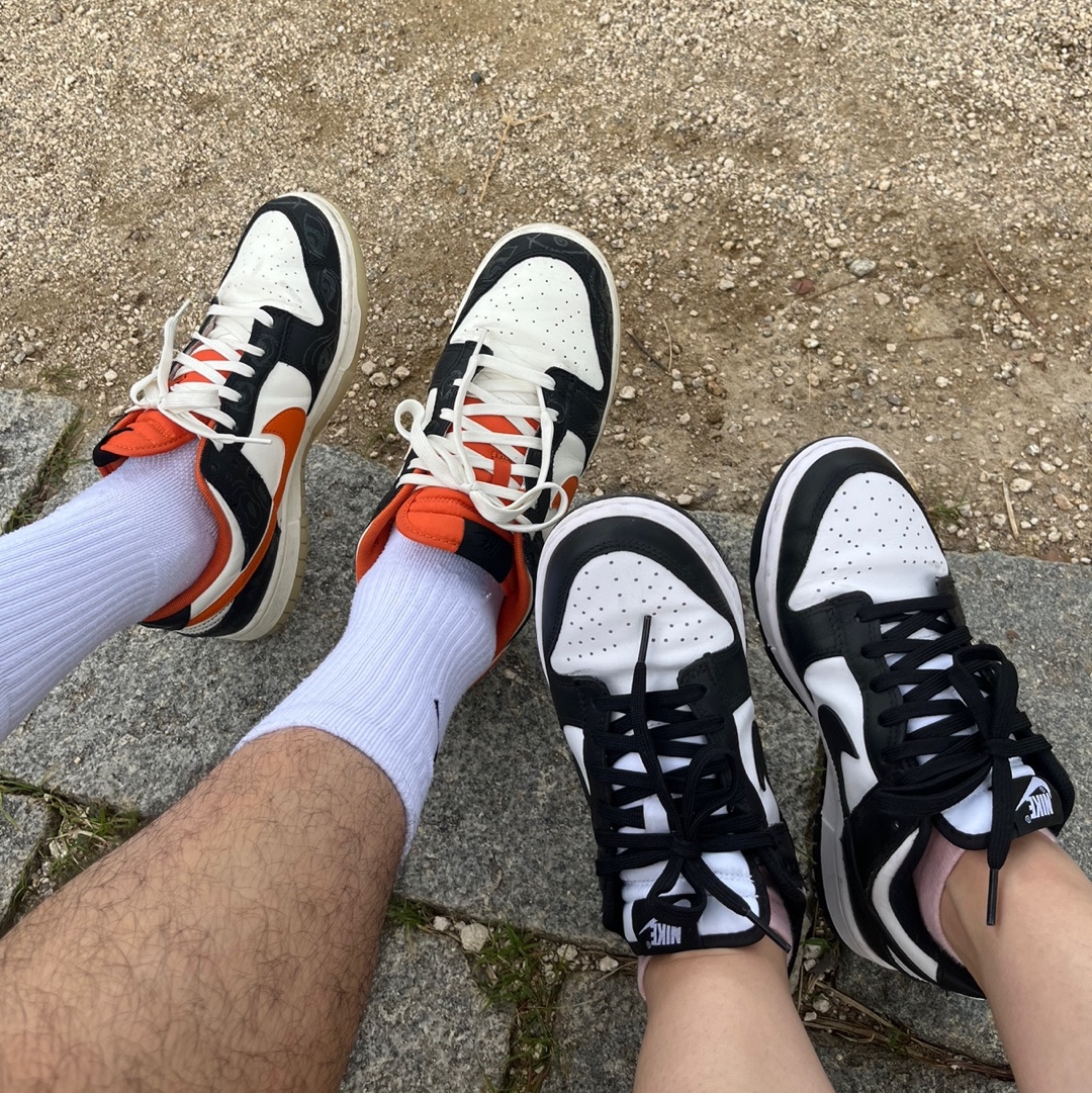(W) Nike Dunk Low Black, Nike Dunk Low Retro PRM Halloween 착용 스타일