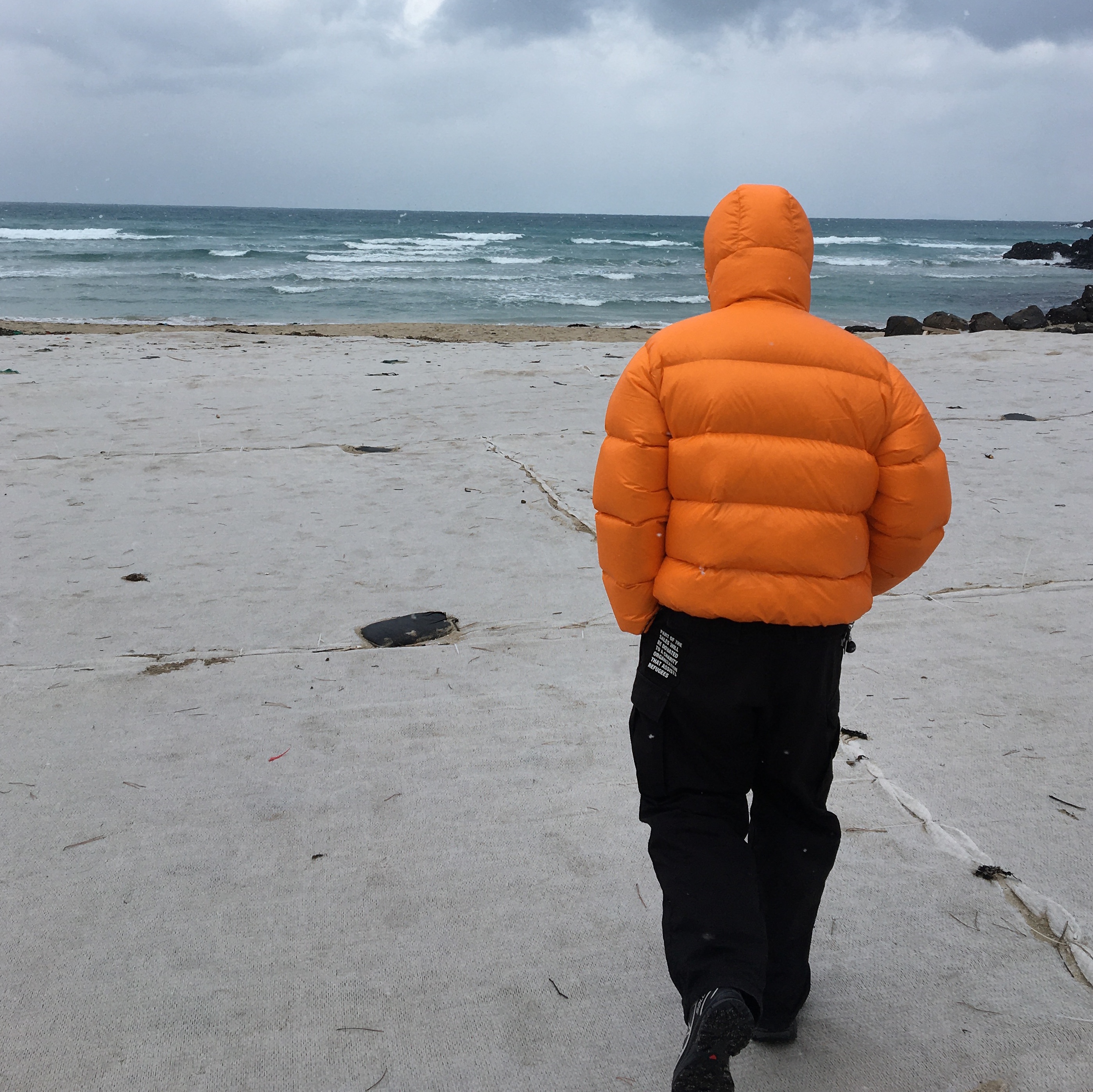 Stussy Micro Ripstop Down Parka Orange, Salomon XT-6 Gore-Tex Black Ebony 착용 스타일 - 3