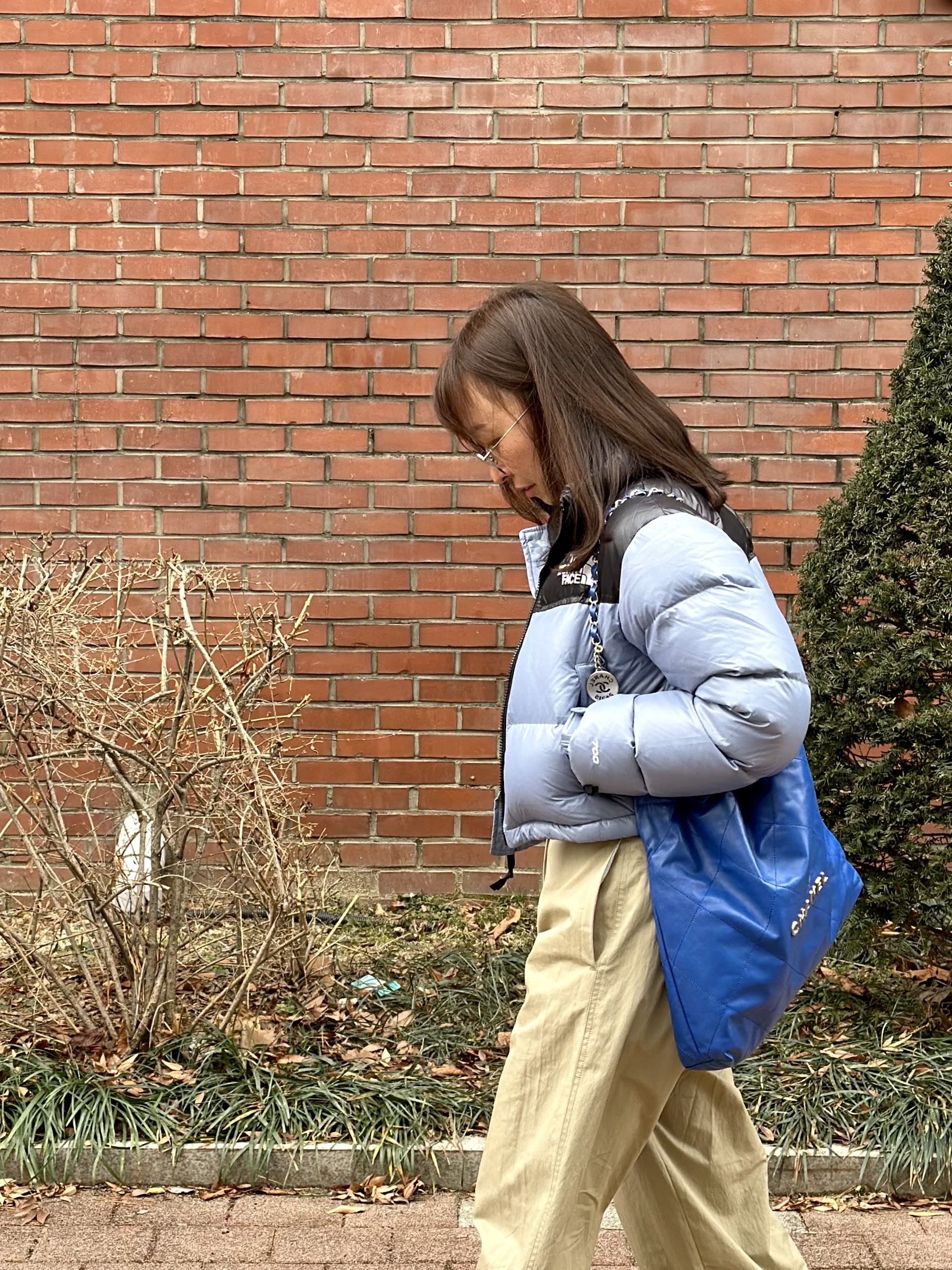 Salomon XT-6 Granada Sky Gray Green, (W) The North Face Nuptse Short Jacket Folk Blue 착용 스타일 - 2