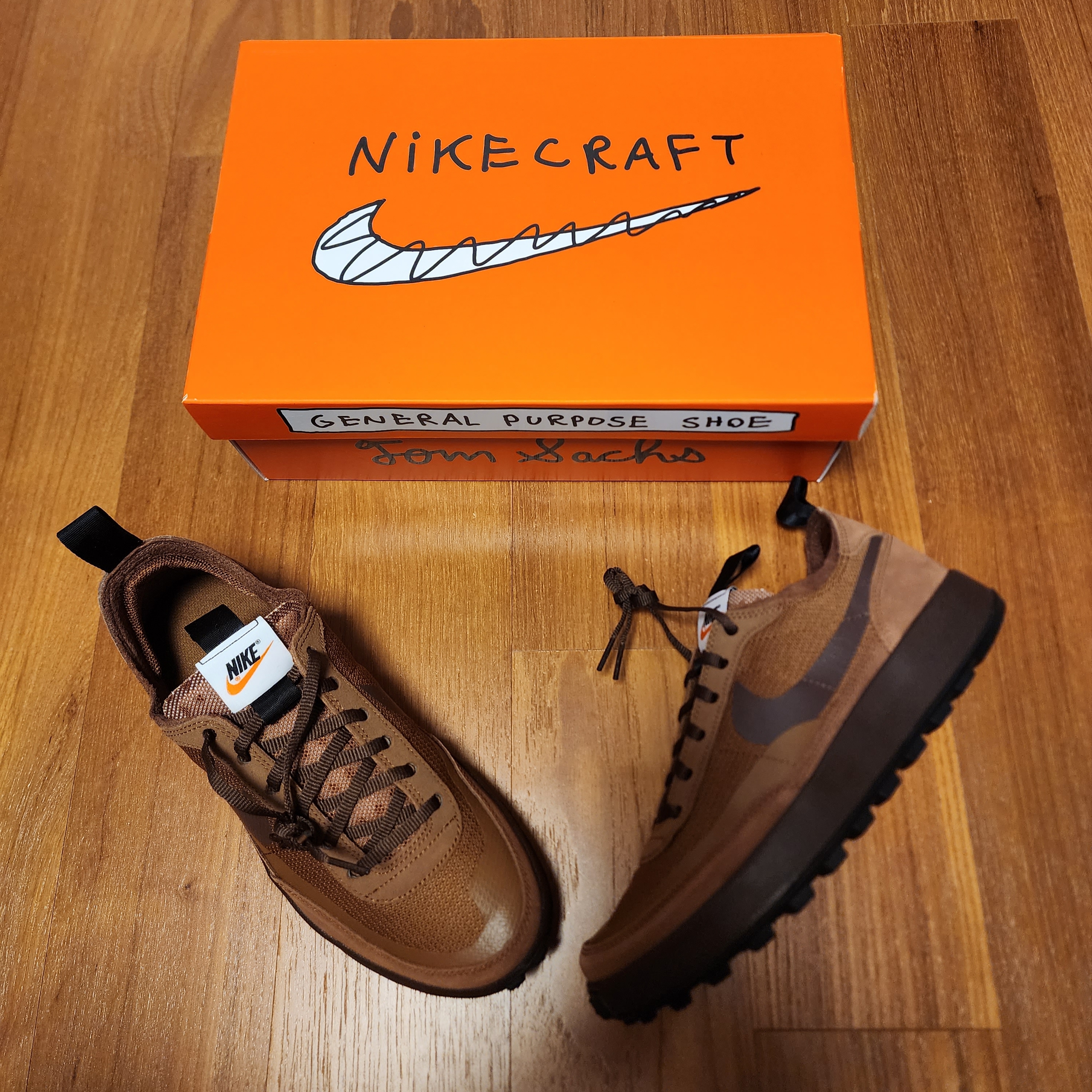 Nike x Tom Sachs General Purpose Shoe Brown, Nike x Tom Sachs General Purpose Shoe Light Cream 착용 스타일 - 2