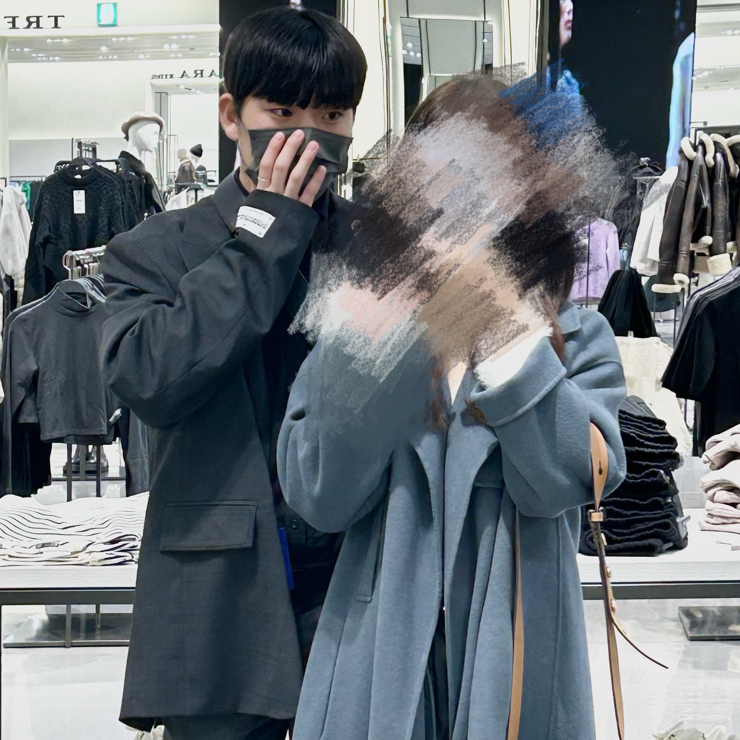 Zara x Ader Error Wool Blend Oversize Blazer Grey 착용 스타일
