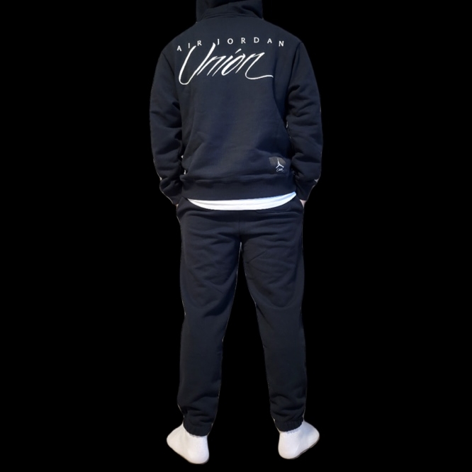 Jordan x Union Fleece Pants Black - Asia, Jordan x Union Fleece Hoodie Black - Asia 착용 스타일 - 1