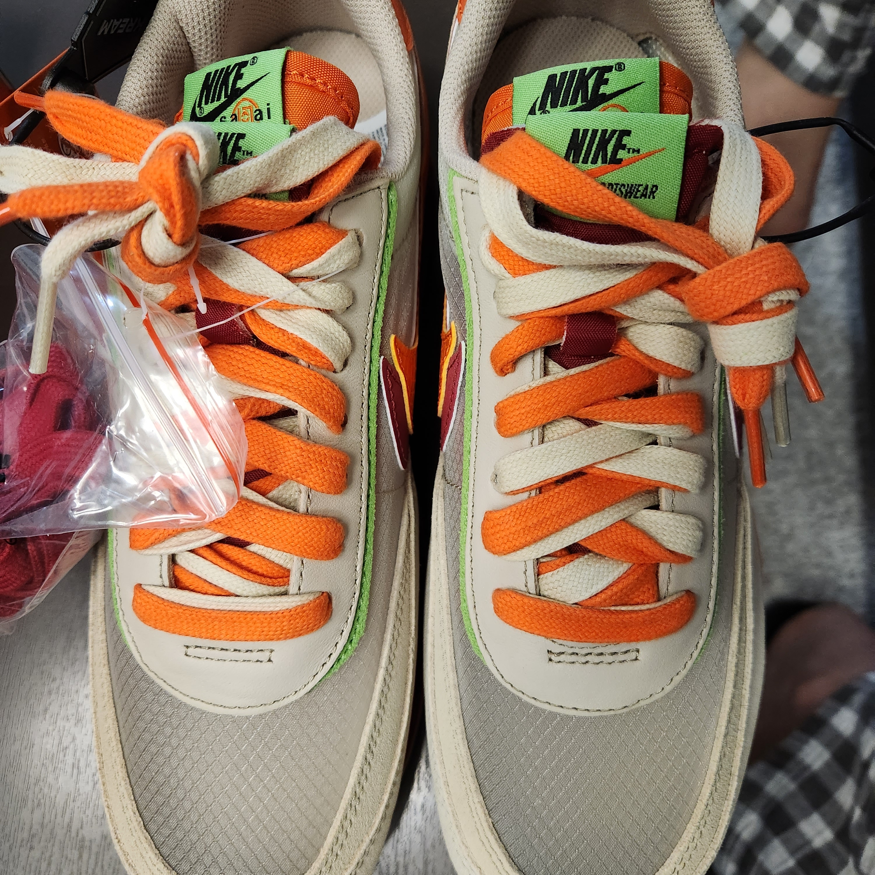 Nike x Sacai x Clot LDWaffle Orange Blaze 착용 스타일
