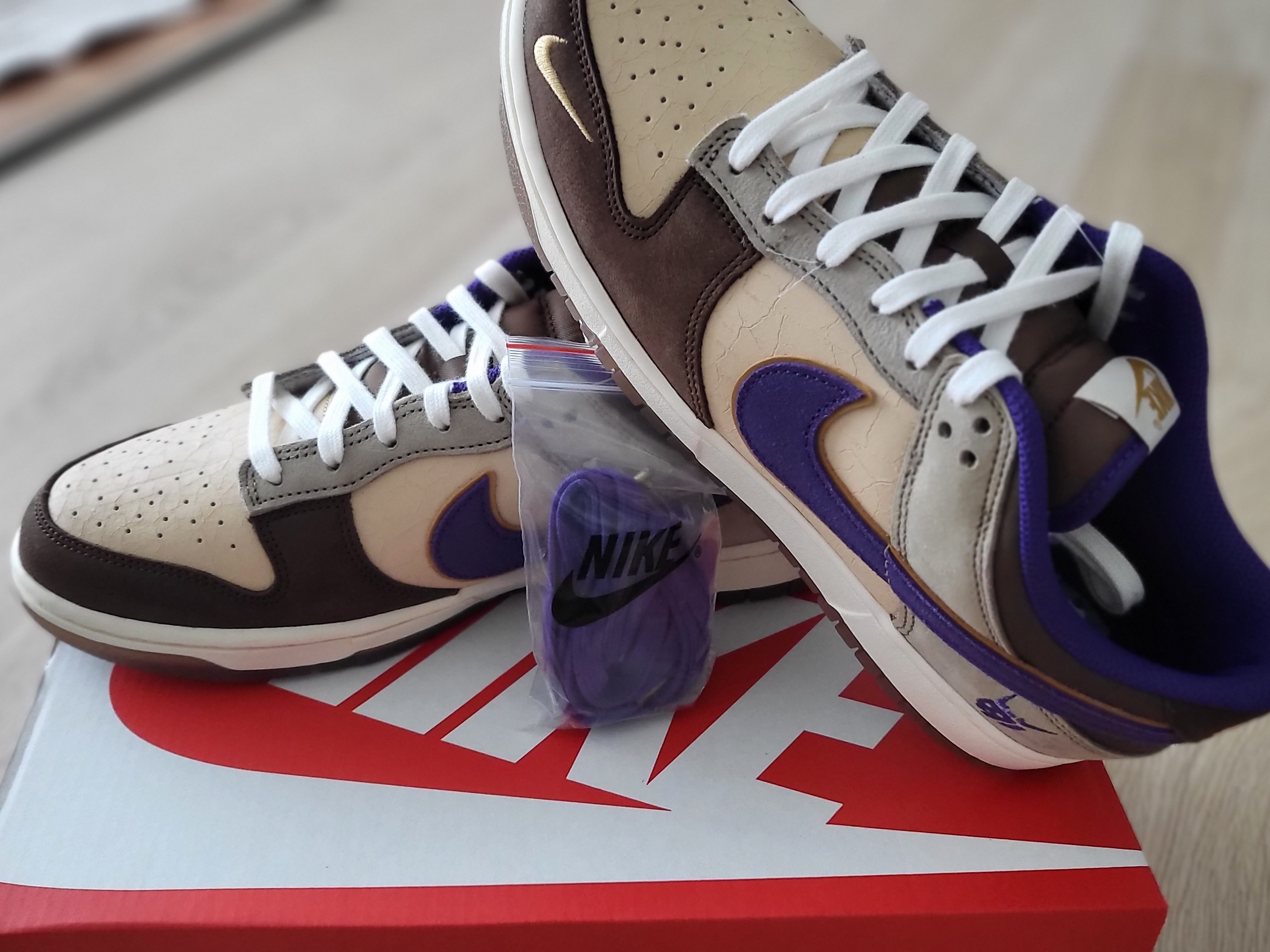 Nike Dunk Low White Onyx Court Purple 착용 스타일 - 4