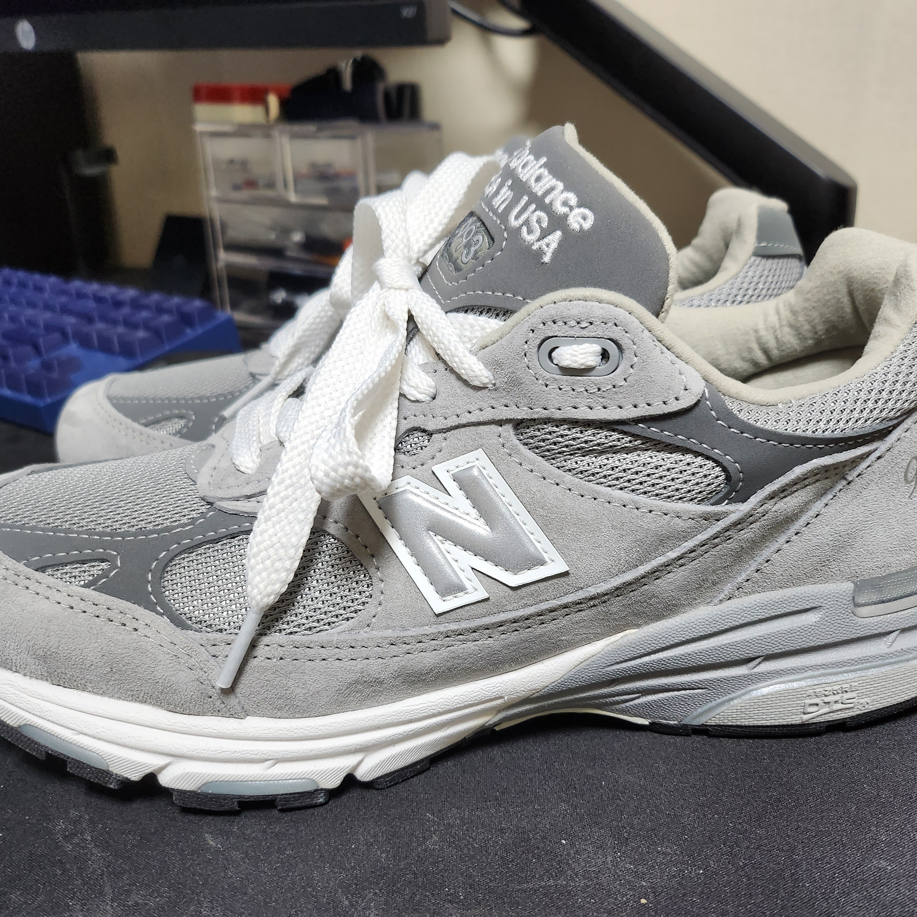 New Balance 993 Made in USA Grey - D Standard 착용 스타일 - 3