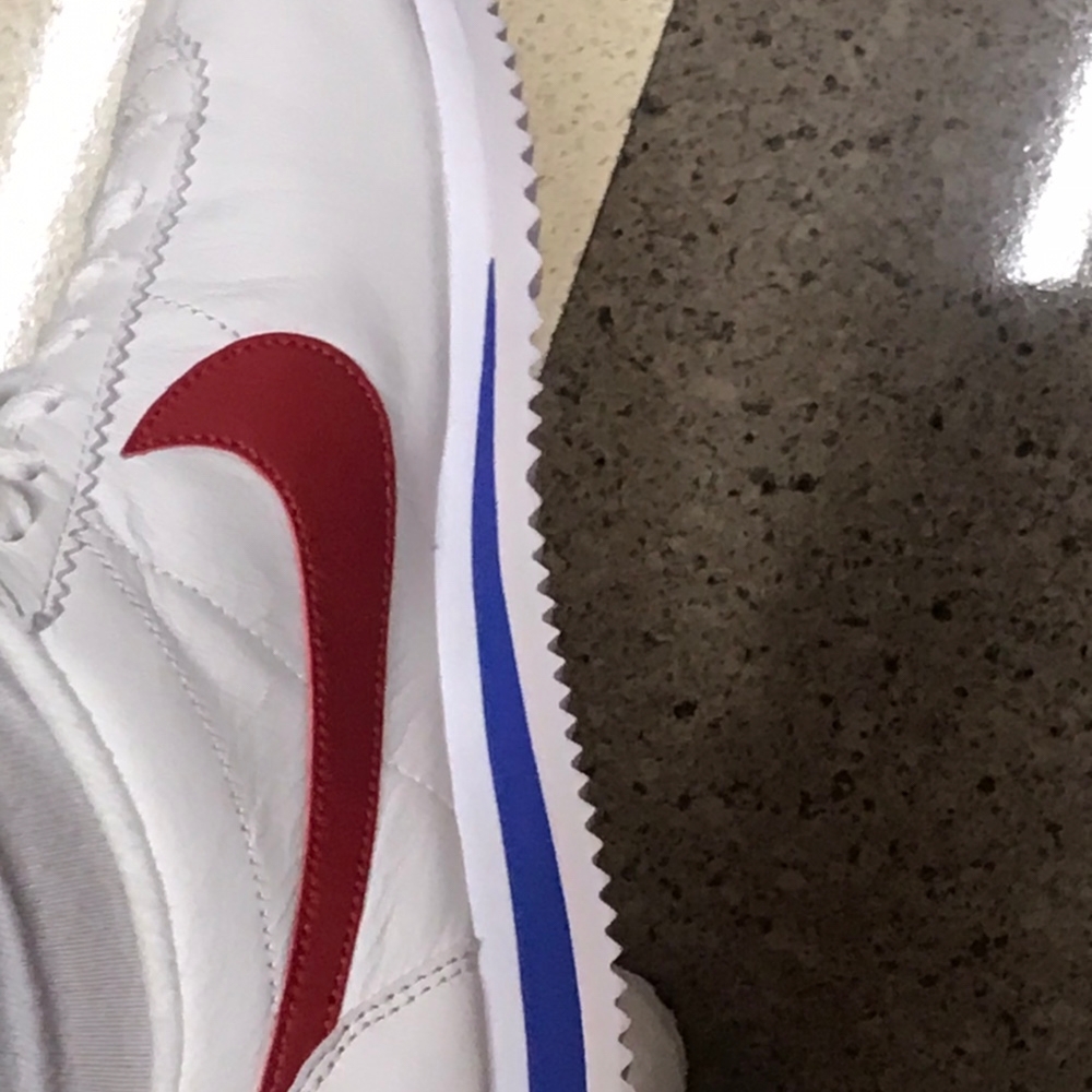 (W) Nike Classic Cortez Premium White Varsity Red 착용 스타일