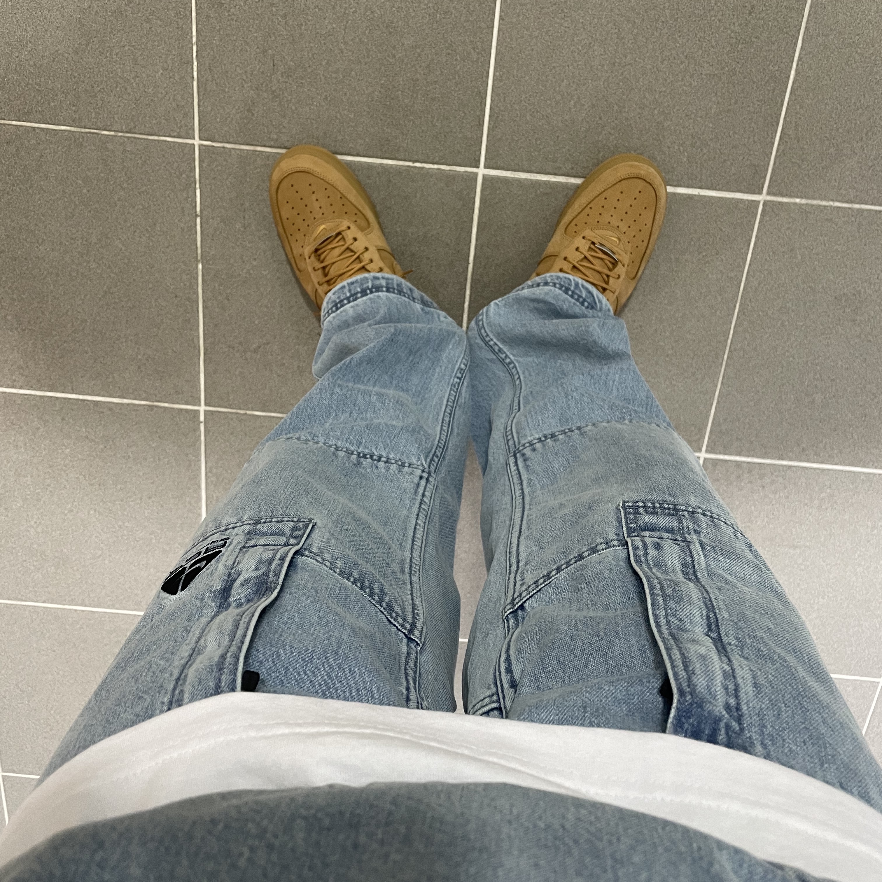Supreme x Nike ACG Denim Pullover Washed Blue - 22FW, Supreme x Nike ACG Belted Denim Pants Washed Blue - 22FW 착용 스타일 - 2