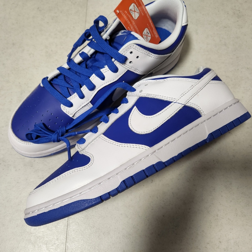 Nike Dunk Low Retro Racer Blue and White 착용 스타일 - 3