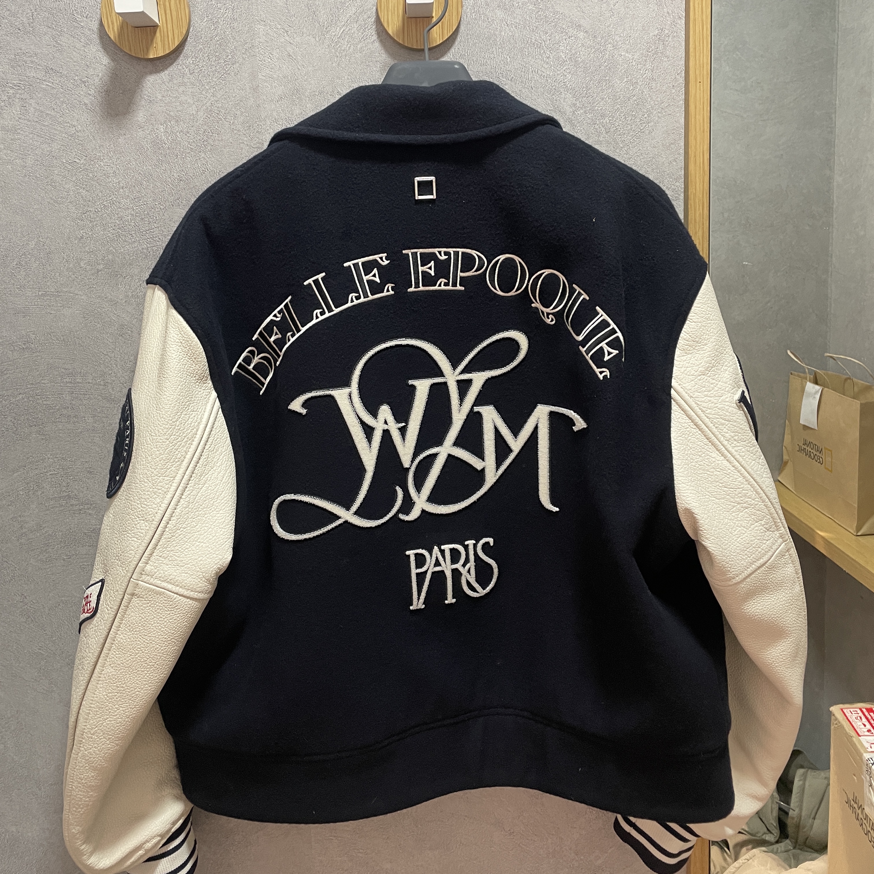 Wooyoungmi Varsity Jacket Navy - 22SS 착용 스타일 - 3