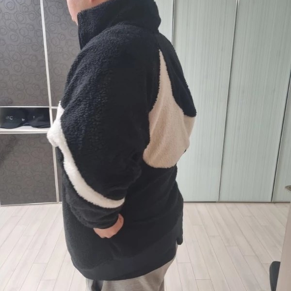 Nike Big Swoosh Full Zip Jacket Black Sail 착용 스타일 - 3