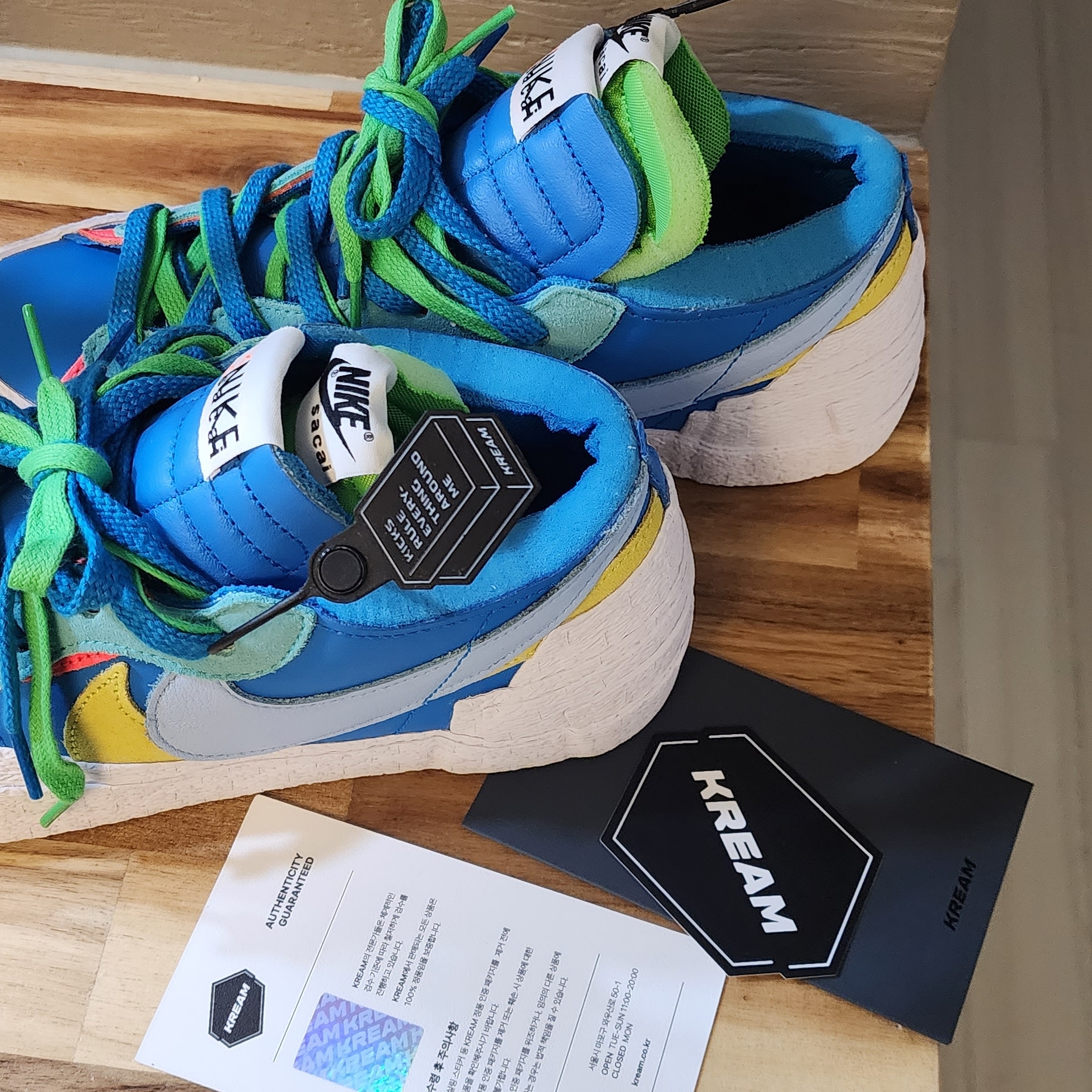 Nike x Sacai x Kaws Blazer Low Neptune Blue 착용 스타일
